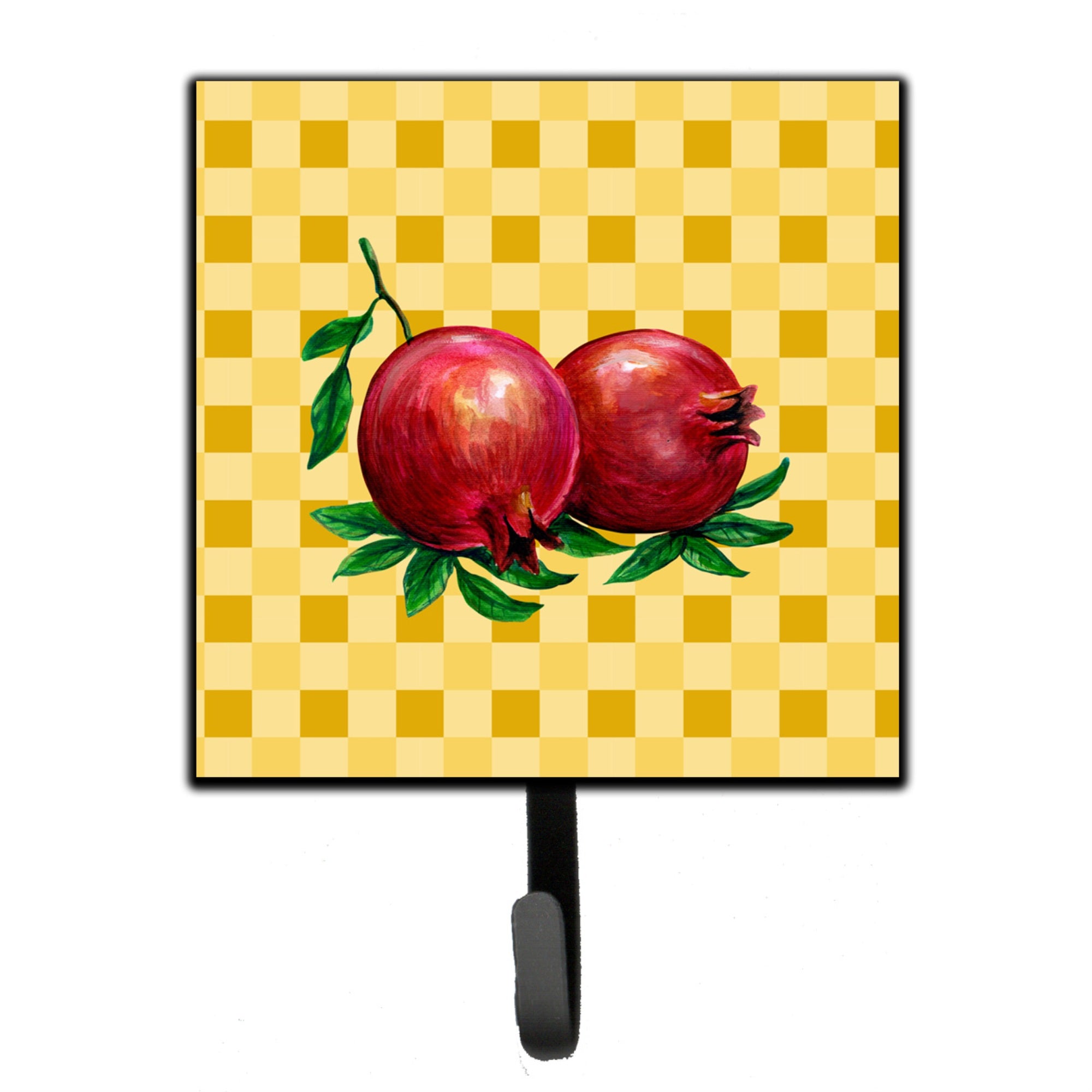 Caroline'S Treasures Whole Pomegranates On Basketweave Wall Hook, Small, Multicolor