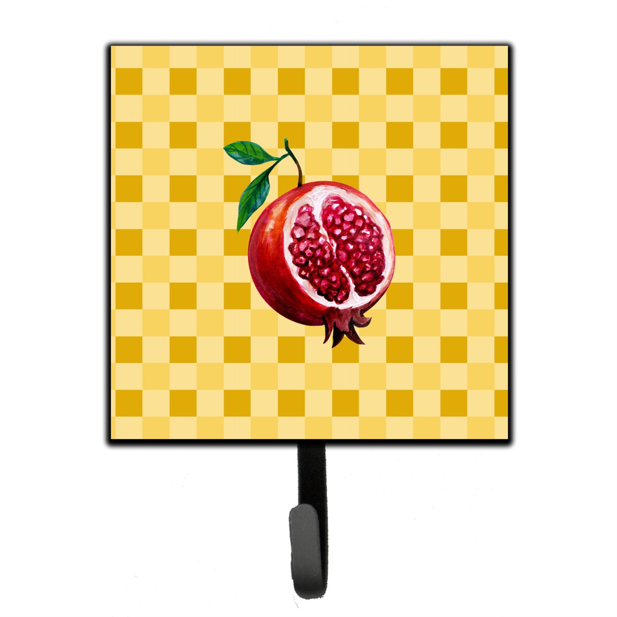 Caroline'S Treasures Sliced Pomegranate On Basketweave Wall Hook, Small, Multicolor