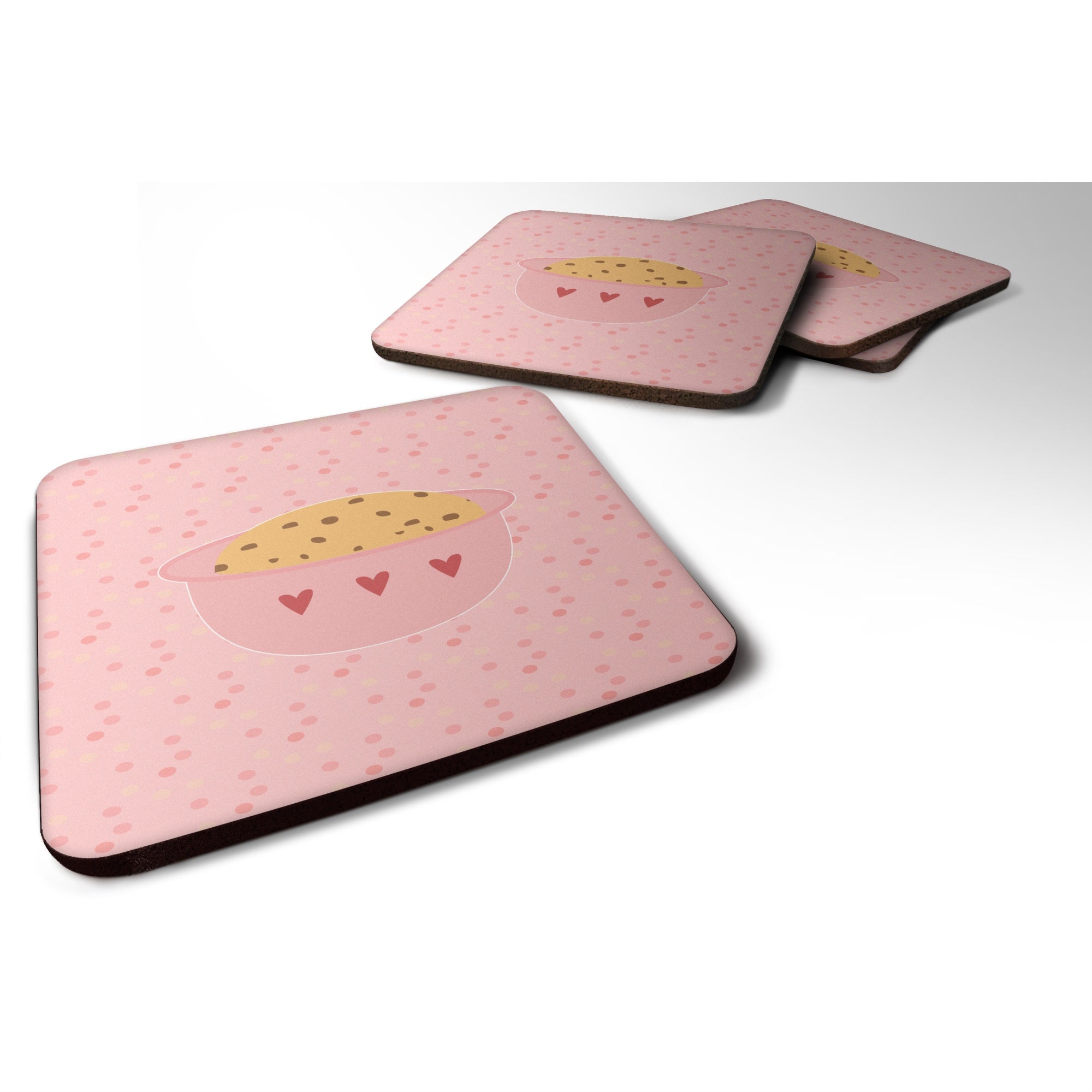 Caroline'S Treasures Cookie Dough Pink Decorative Coasters, 3.5, Multicolor