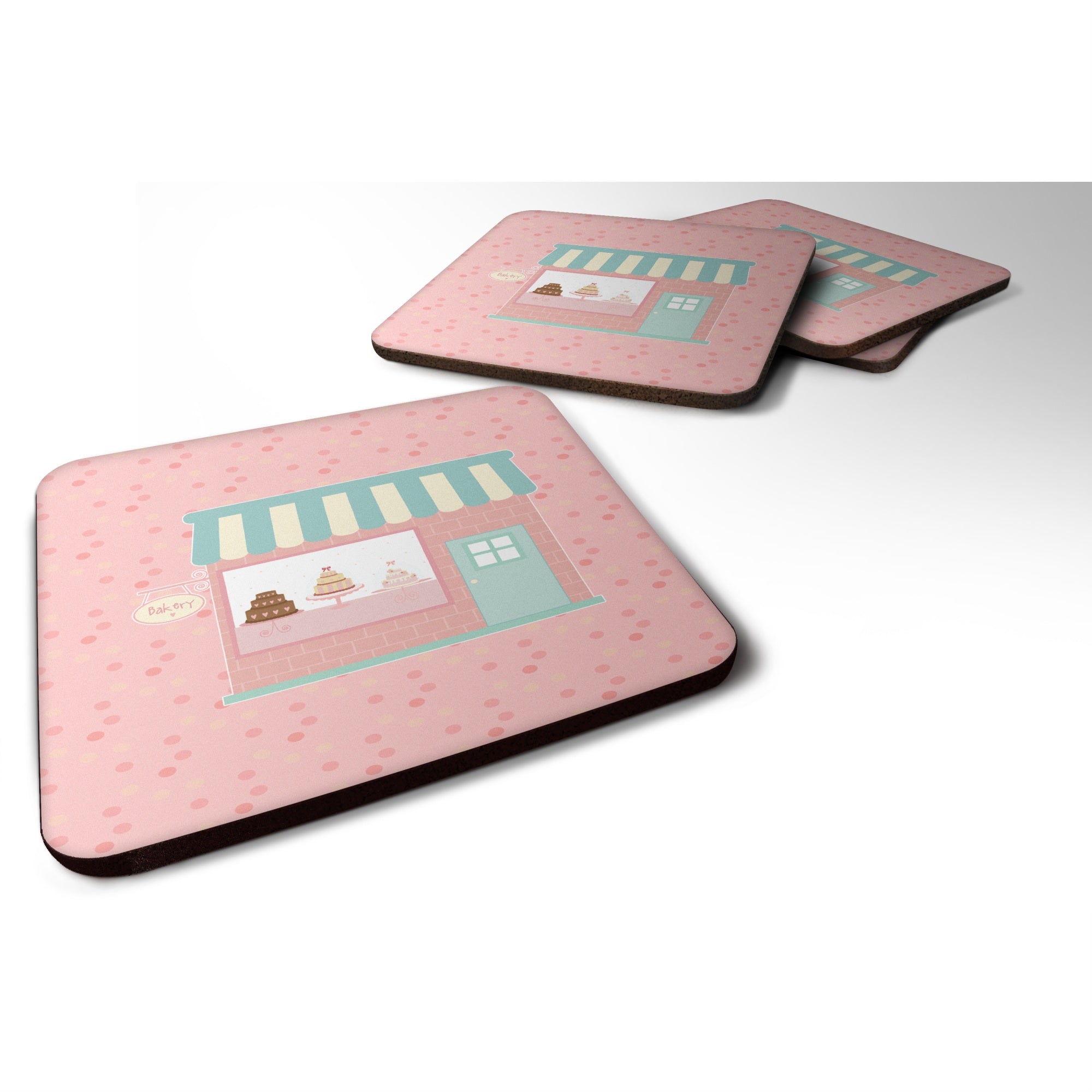 Caroline'S Treasures Bake Shoppe Pink Decorative Coasters, 3.5, Multicolor
