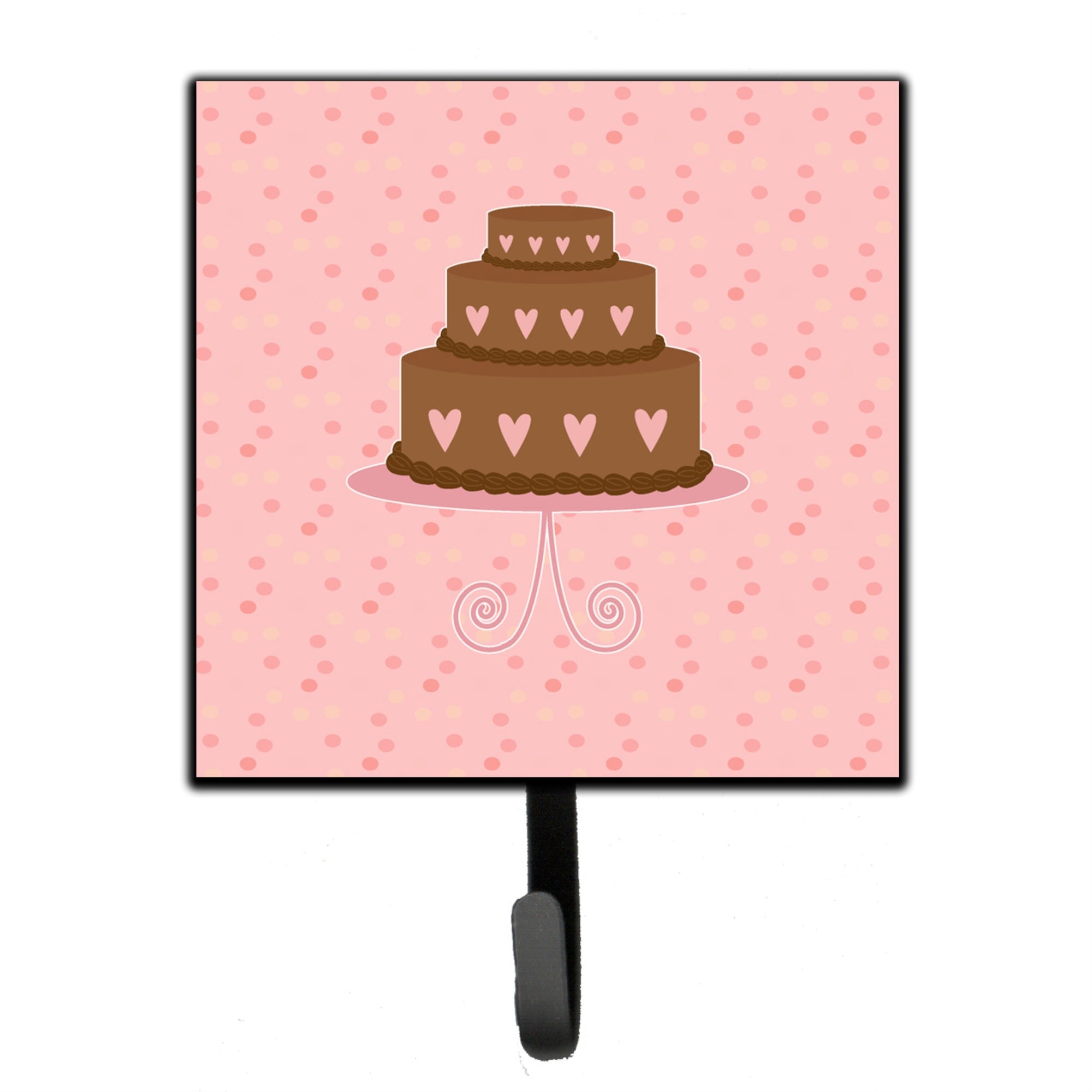 Caroline'S Treasures Heart Cake 3 Tier Pink Wall Hook, Small, Multicolor