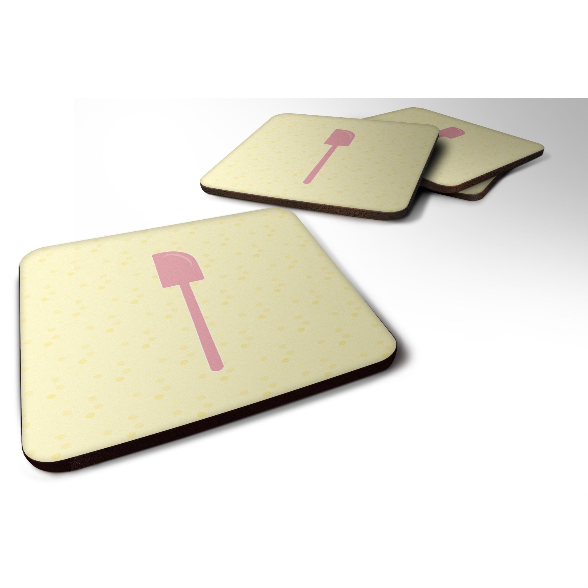 Caroline'S Treasures Spatula On Yellow Decorative Coasters, 3.5, Multicolor