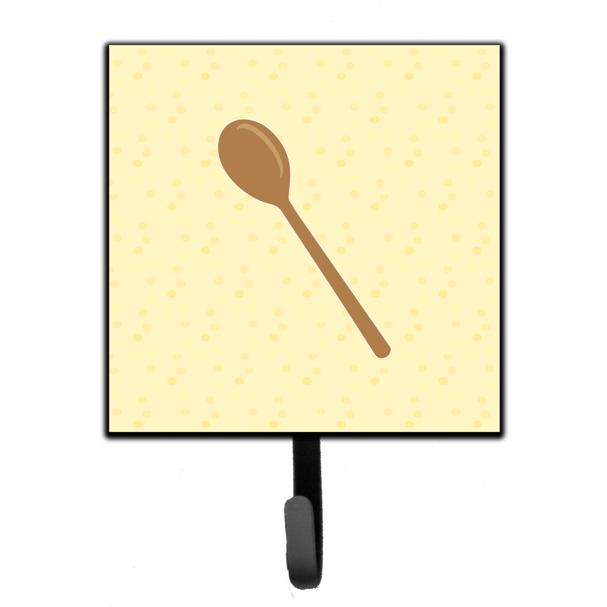 Caroline'S Treasures Wooden Spoon On Yellow Wall Hook, Small, Multicolor