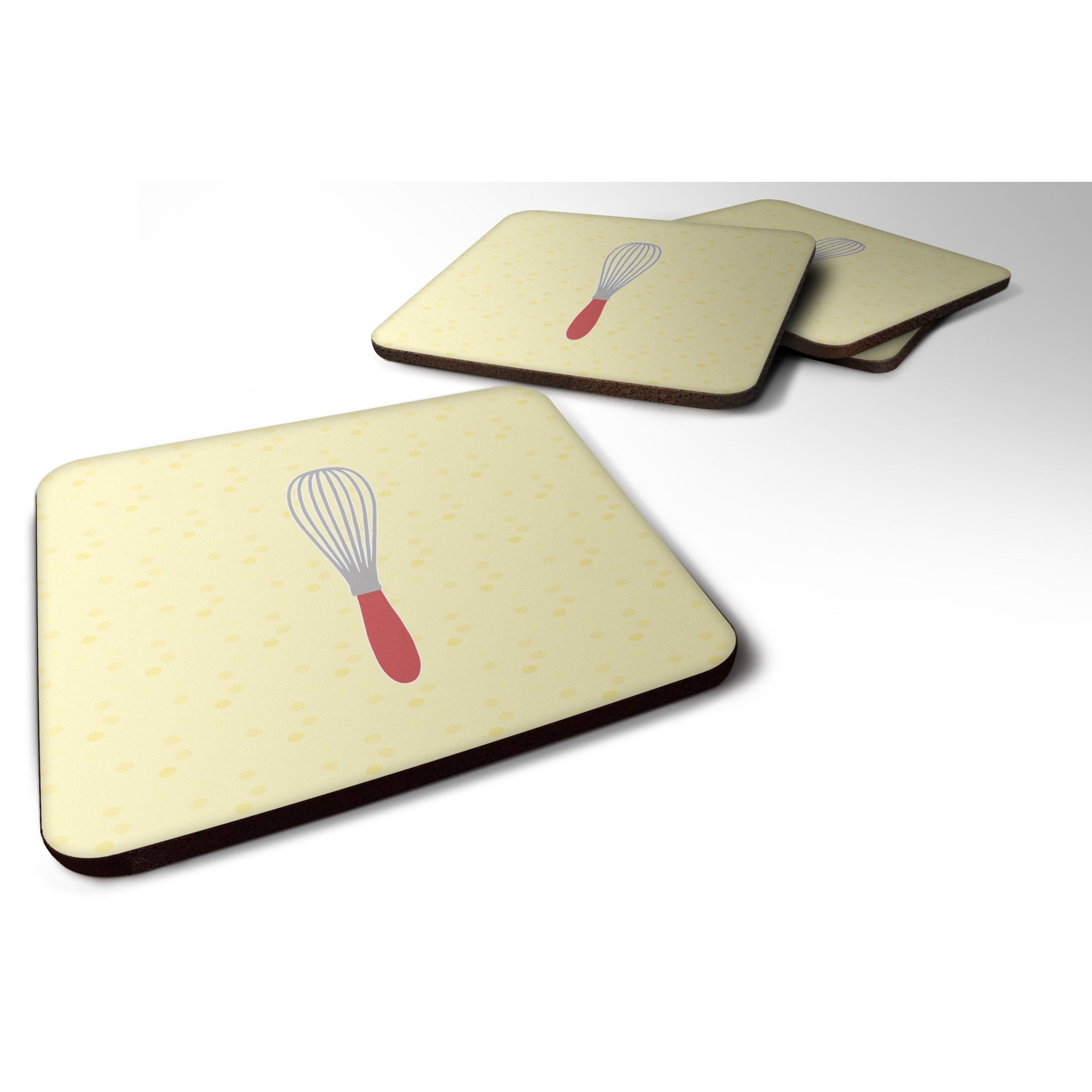 Caroline'S Treasures Wisk On Yellow Decorative Coasters, 3.5, Multicolor