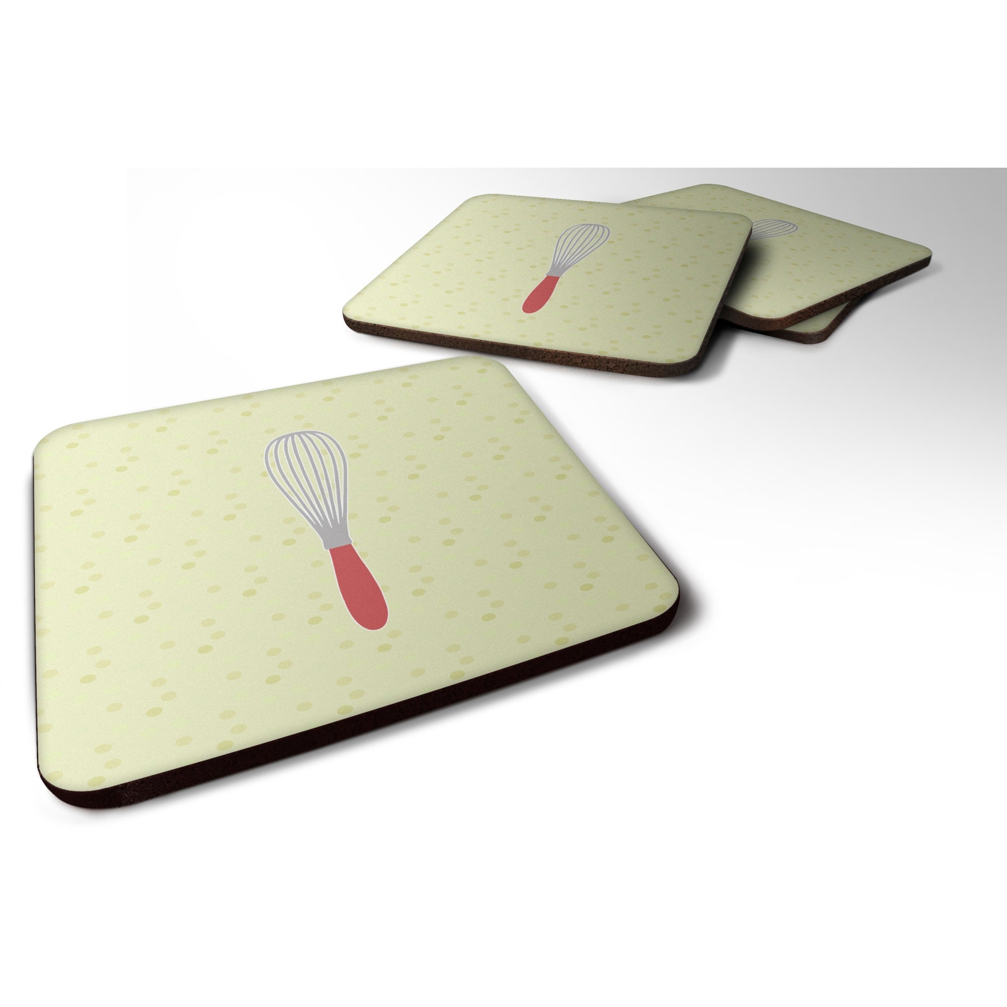 Caroline'S Treasures Wisk On Green Decorative Coasters, 3.5, Multicolor