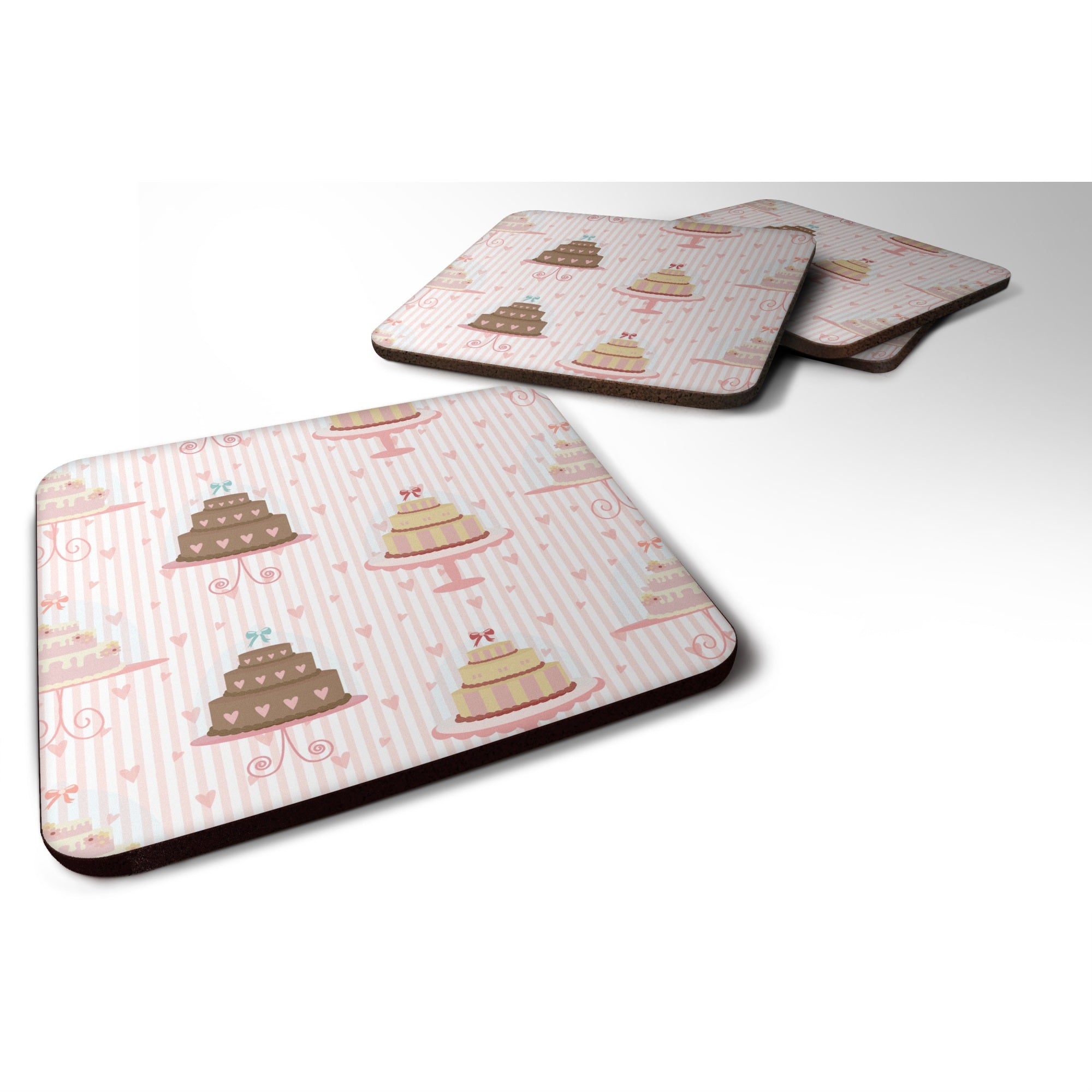 Caroline'S Treasures Cakes Decorative Coasters, 3.5, Multicolor