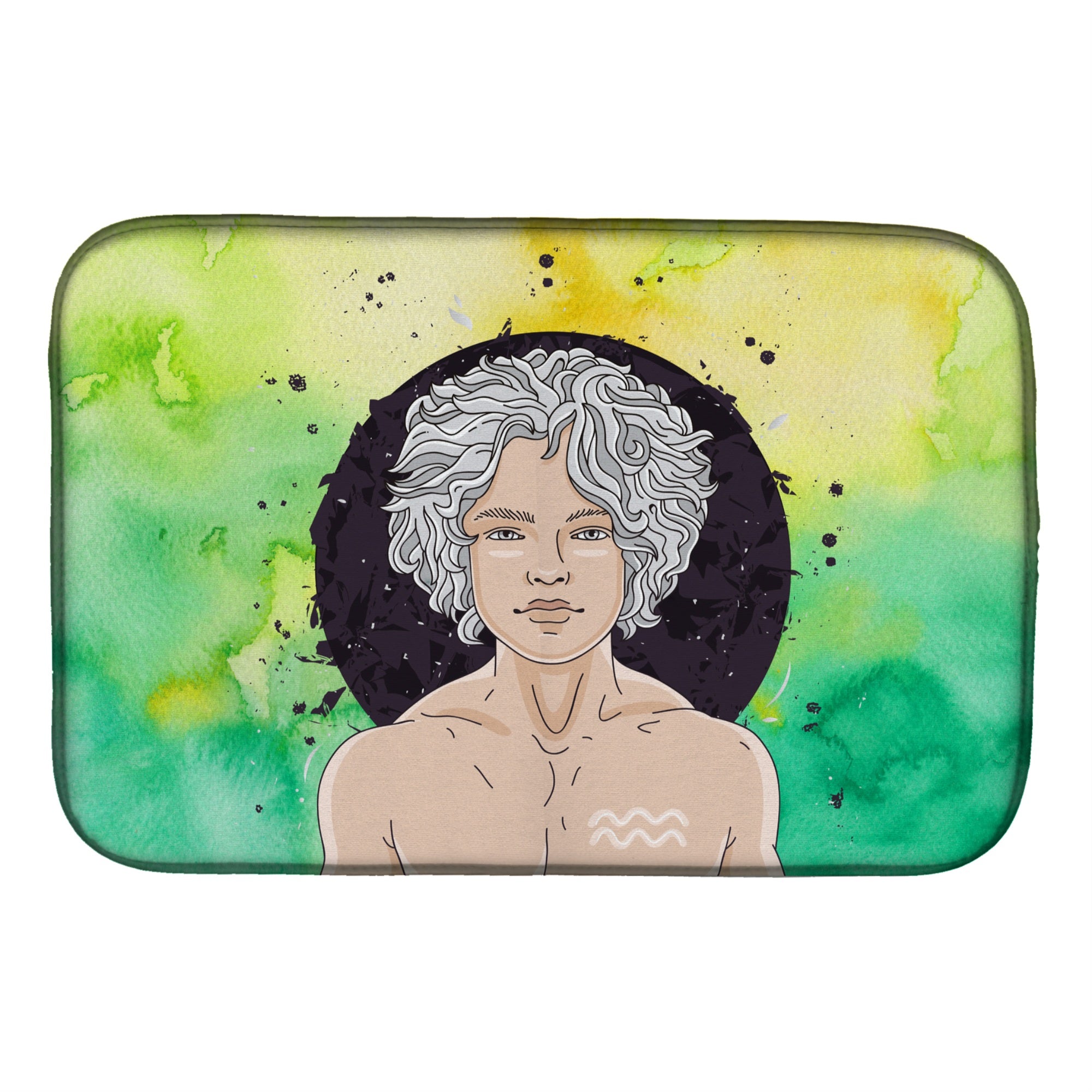 Caroline'S Treasures Aquarius Zodiac Sign Dish Drying Mat, 14 X 21, Multicolor