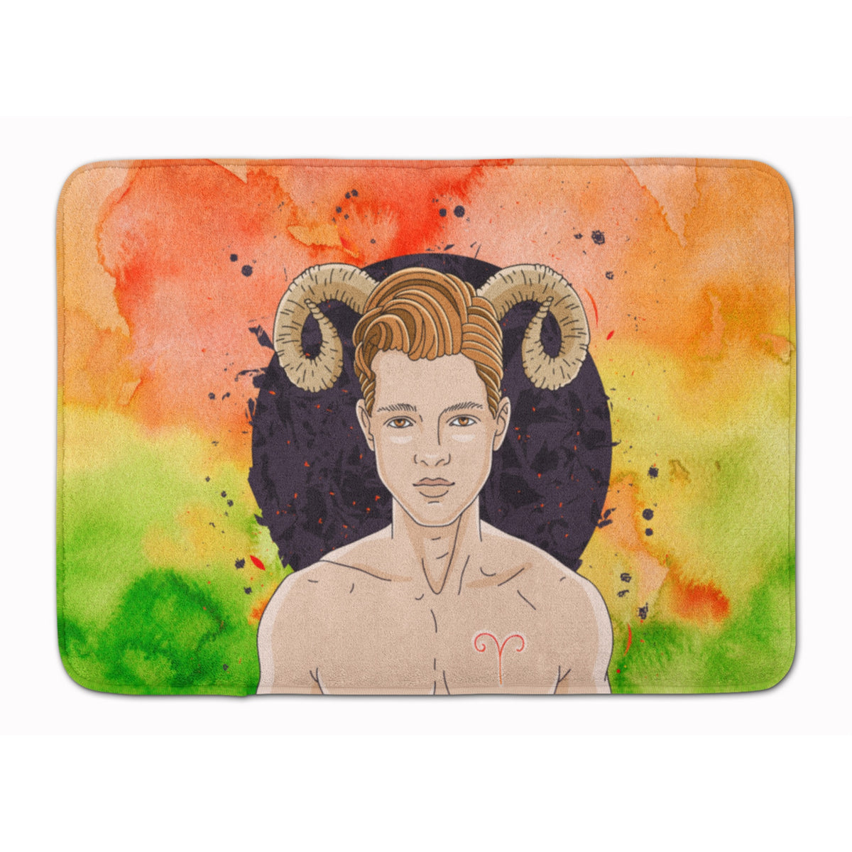 Caroline'S Treasures Aries Zodiac Sign Floor Mat, 19H X 27W, Multicolor