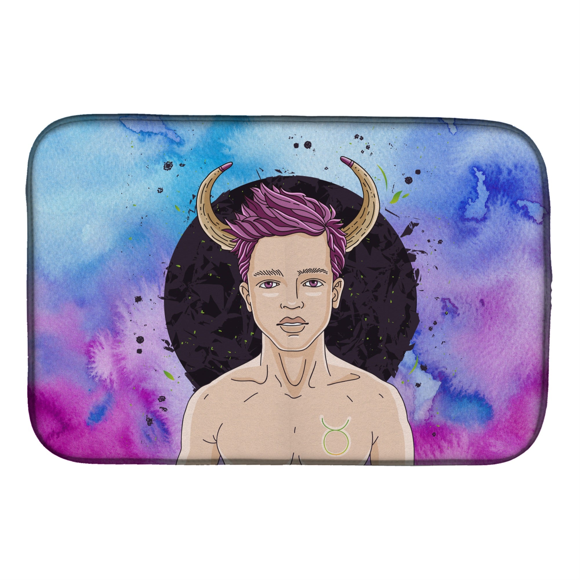 Caroline'S Treasures Taurus Zodiac Sign Dish Drying Mat, 14 X 21, Multicolor