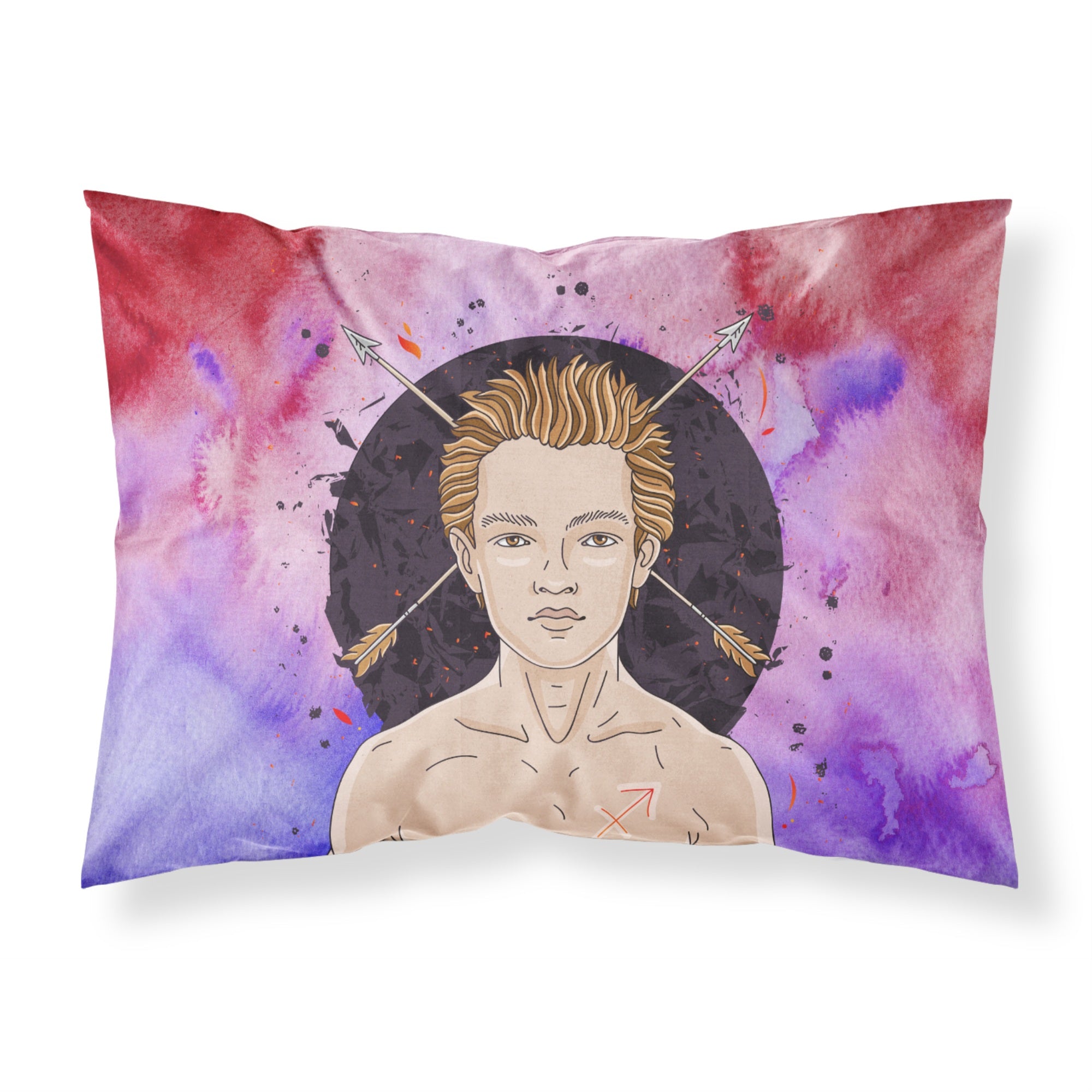 Caroline'S Treasures Sagittarius Zodiac Sign Printed, Polyester, 250 Thread Count, Envelope Closure Pillowcase, Standard, Mult