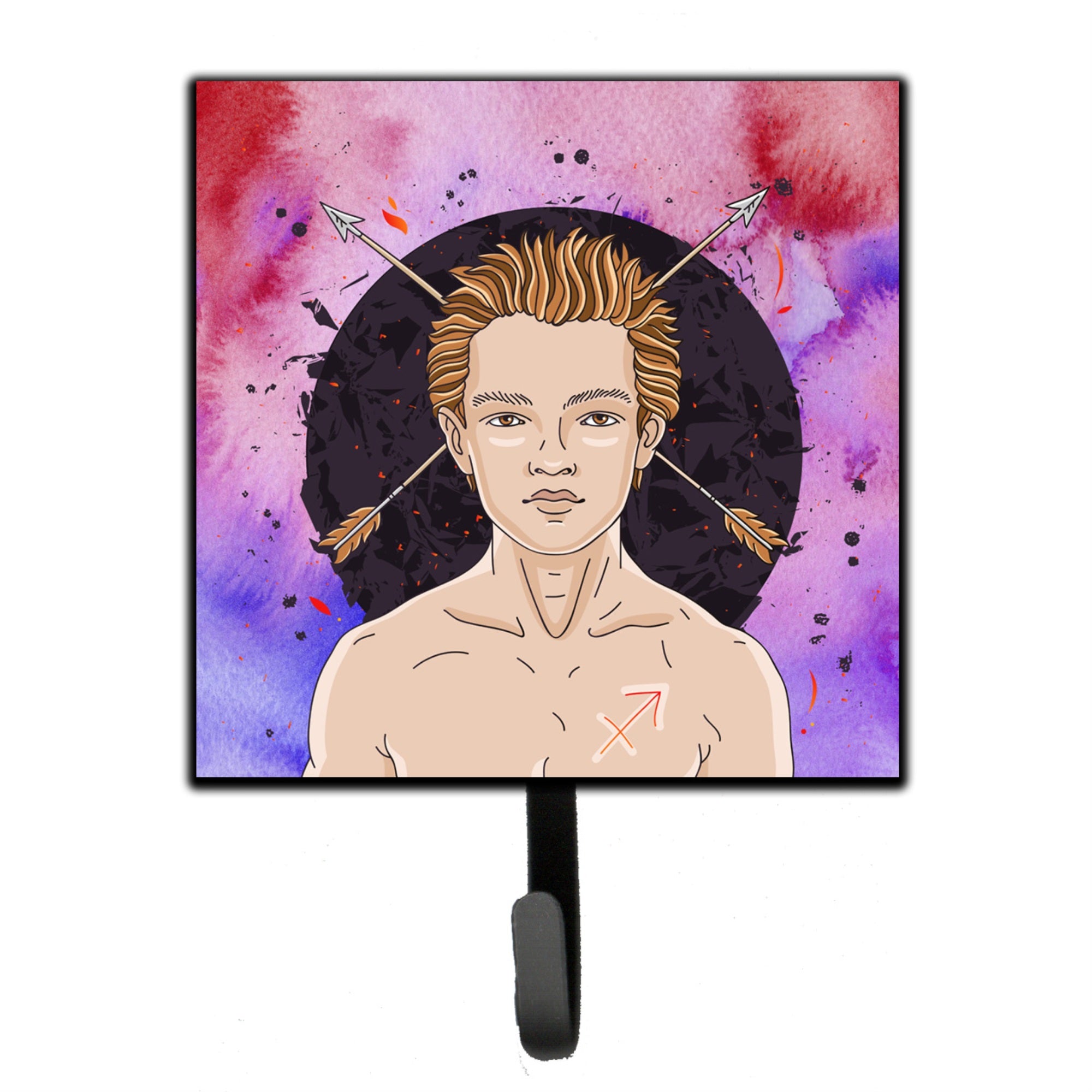 Caroline'S Treasures Sagittarius Zodiac Sign Wall Hook, Small, Multicolor