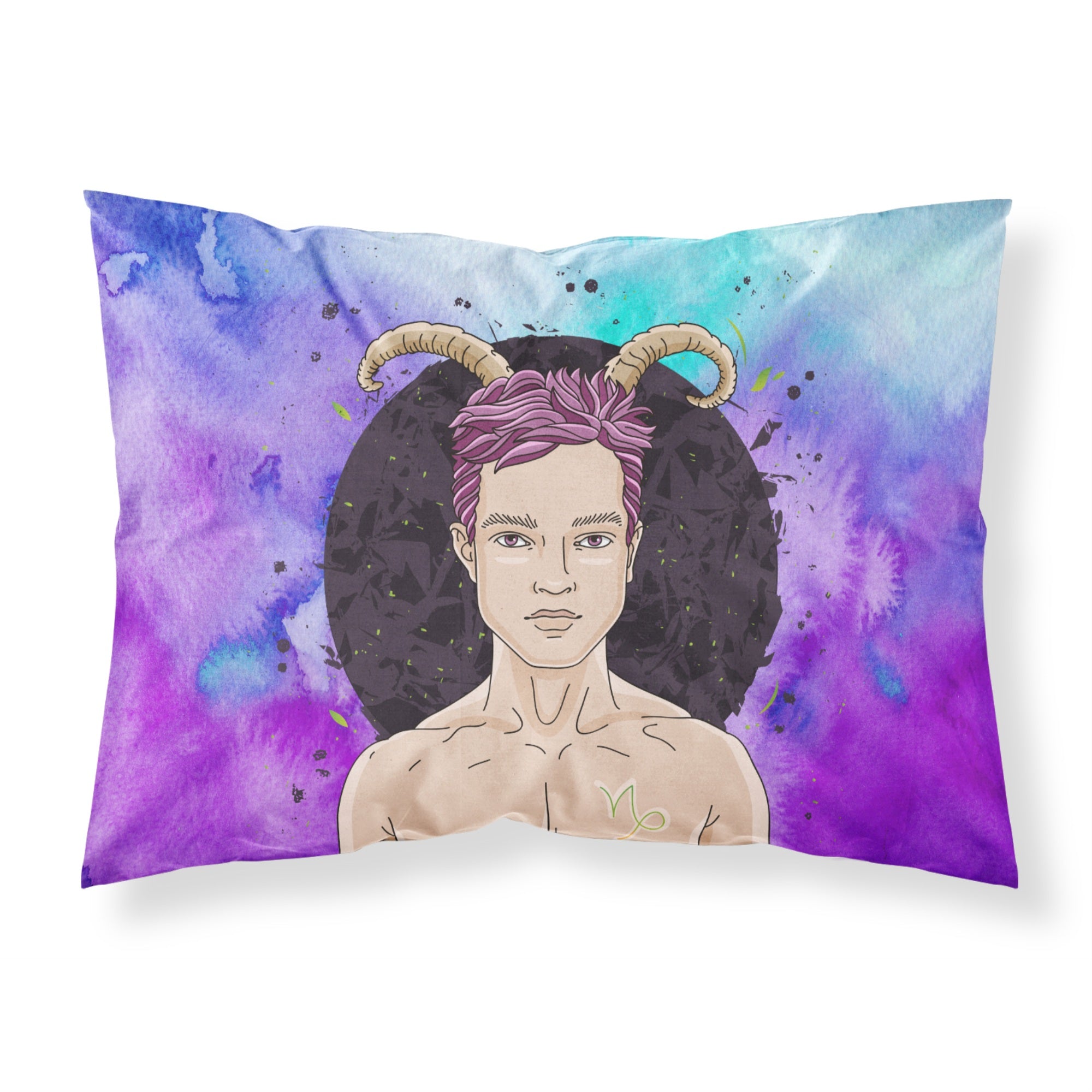 Caroline'S Treasures Capricorn Zodiac Sign Printed, Polyester, 250 Thread Count, Envelope Closure Pillowcase, Standard, Multic