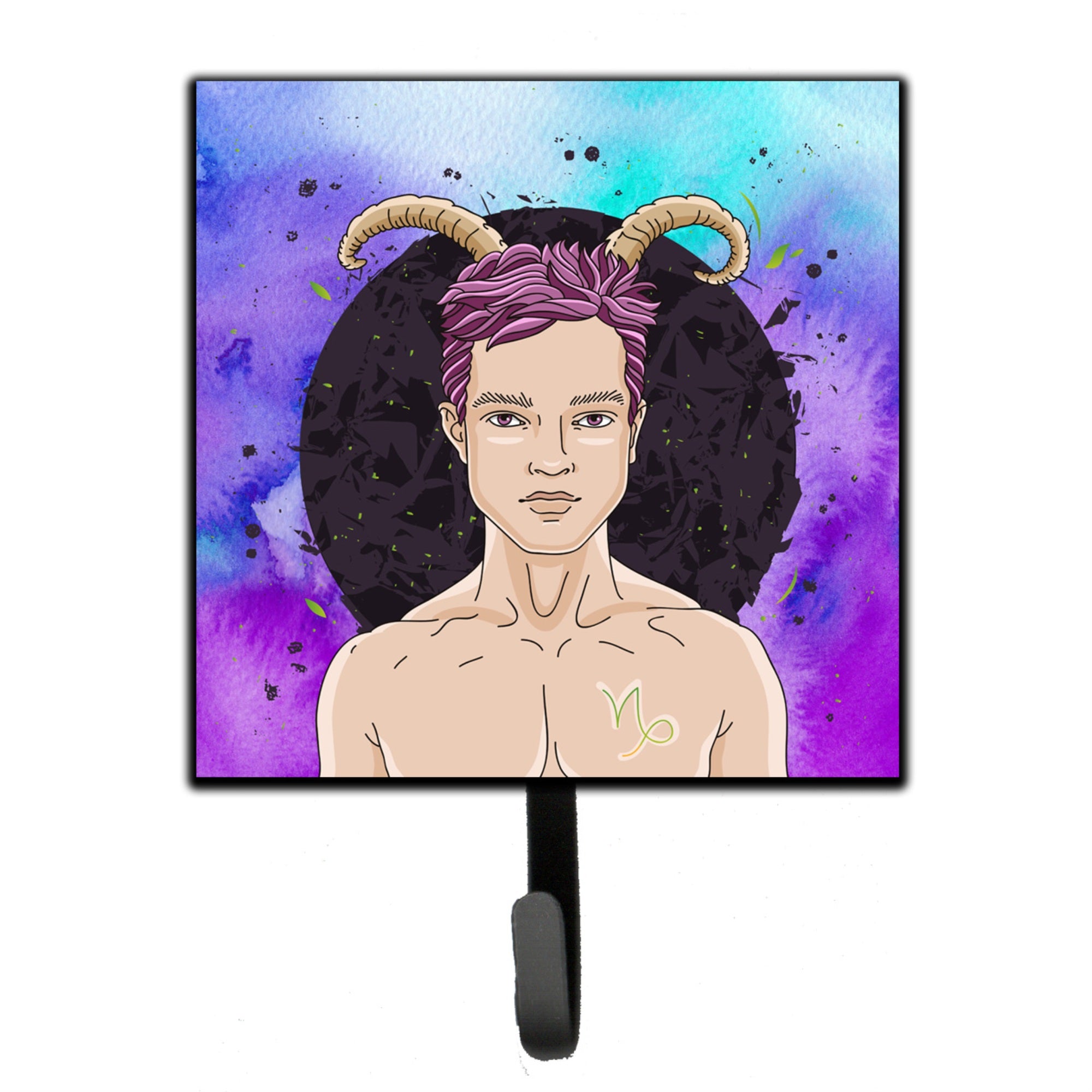Caroline'S Treasures Capricorn Zodiac Sign Wall Hook, Small, Multicolor