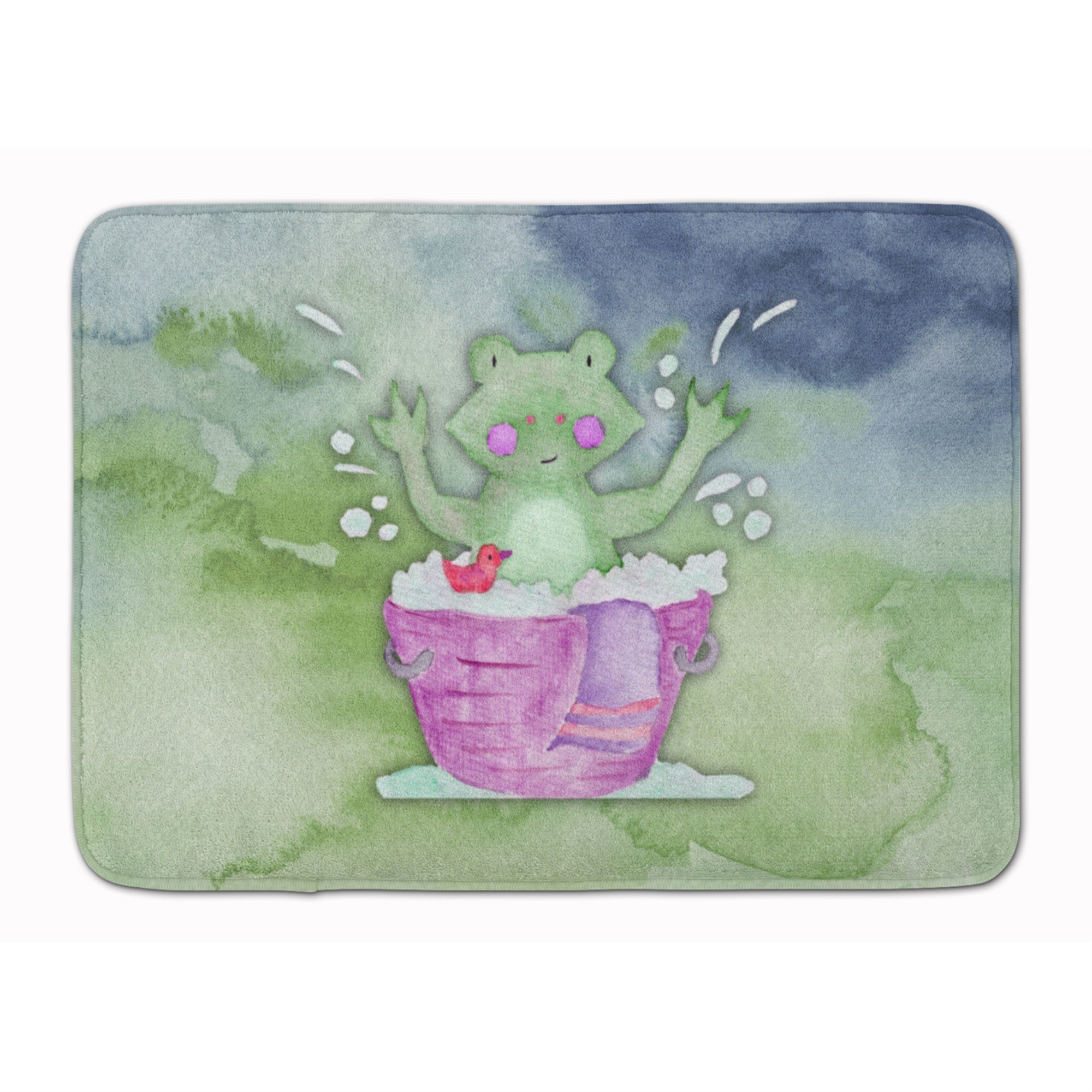 Caroline'S Treasures Frog Bathing Watercolor Floor Mat, 19H X 27W, Multicolor