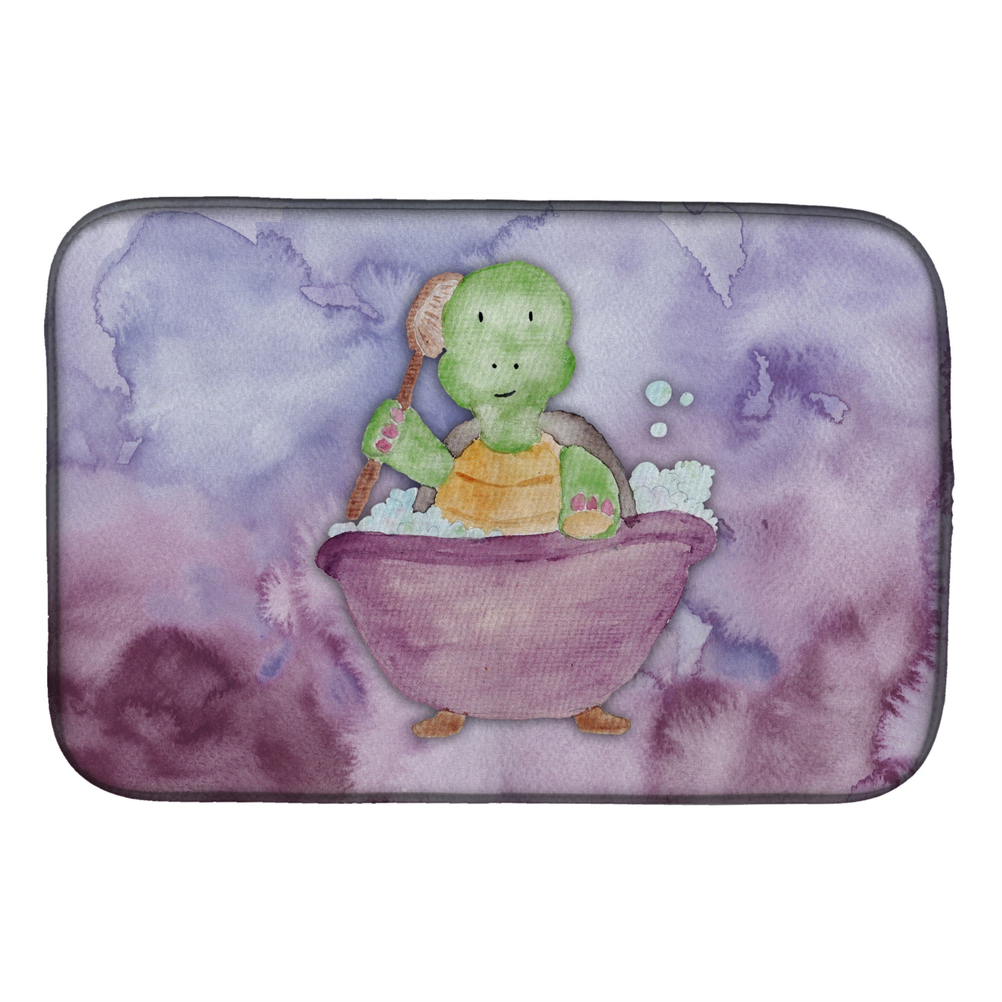 Caroline'S Treasures Turtle Bathing Watercolor Dish Drying Mat, 14 X 21, Multicolor