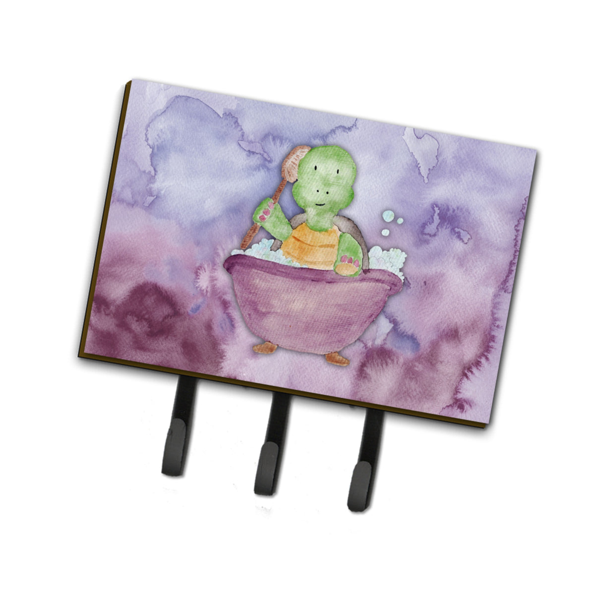 Caroline'S Treasures Turtle Bathing Watercolor Wall Hook, Triple, Multicolor