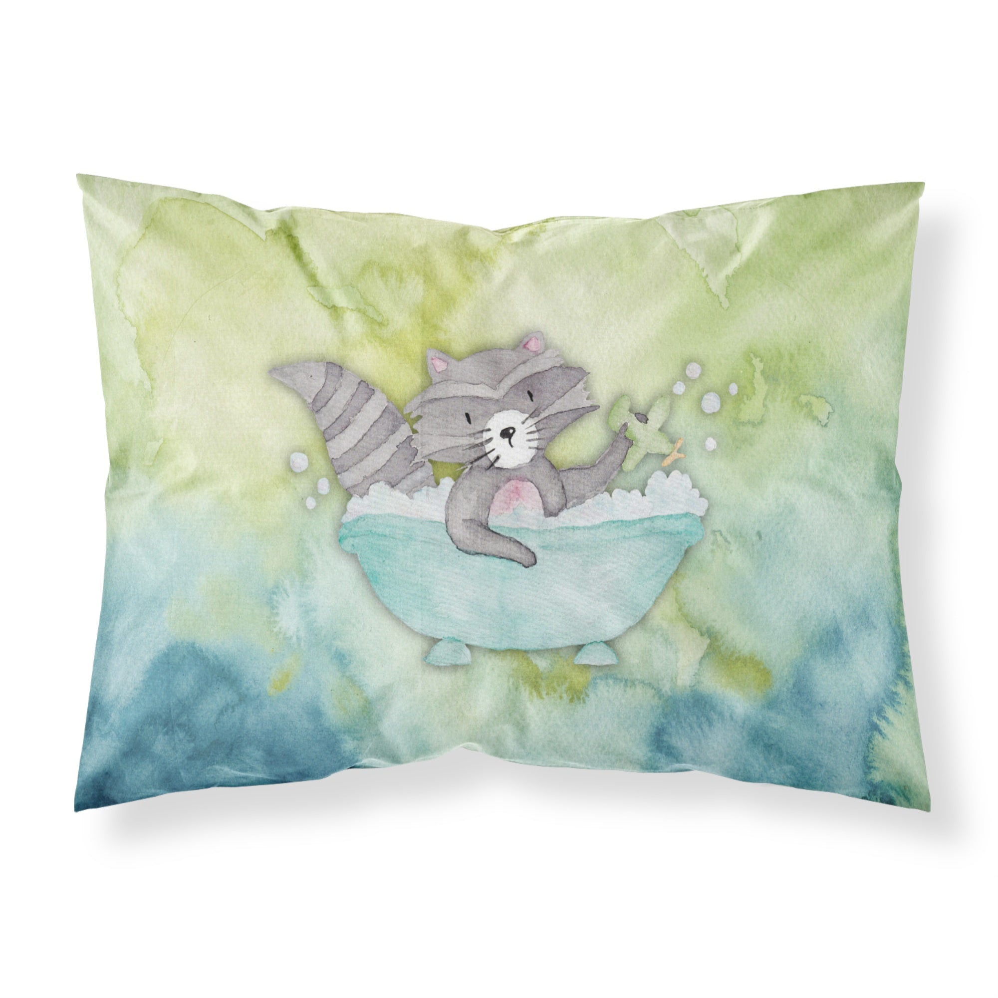 Caroline'S Treasures Raccoon Bathing Watercolor Pillowcase, Standard, Multicolor