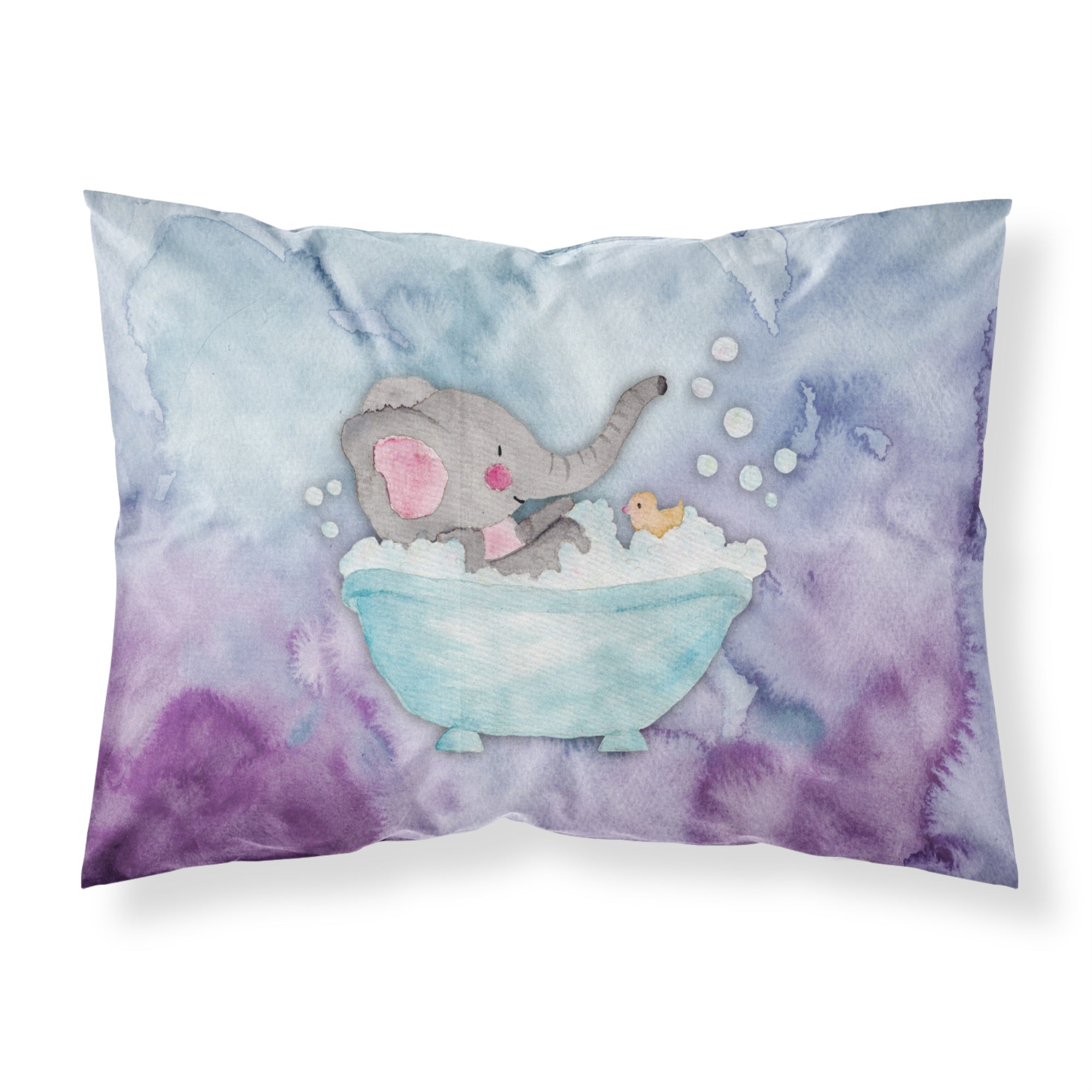 Caroline'S Treasures Elephant Bathing Watercolor Pillowcase, Standard, Multicolor