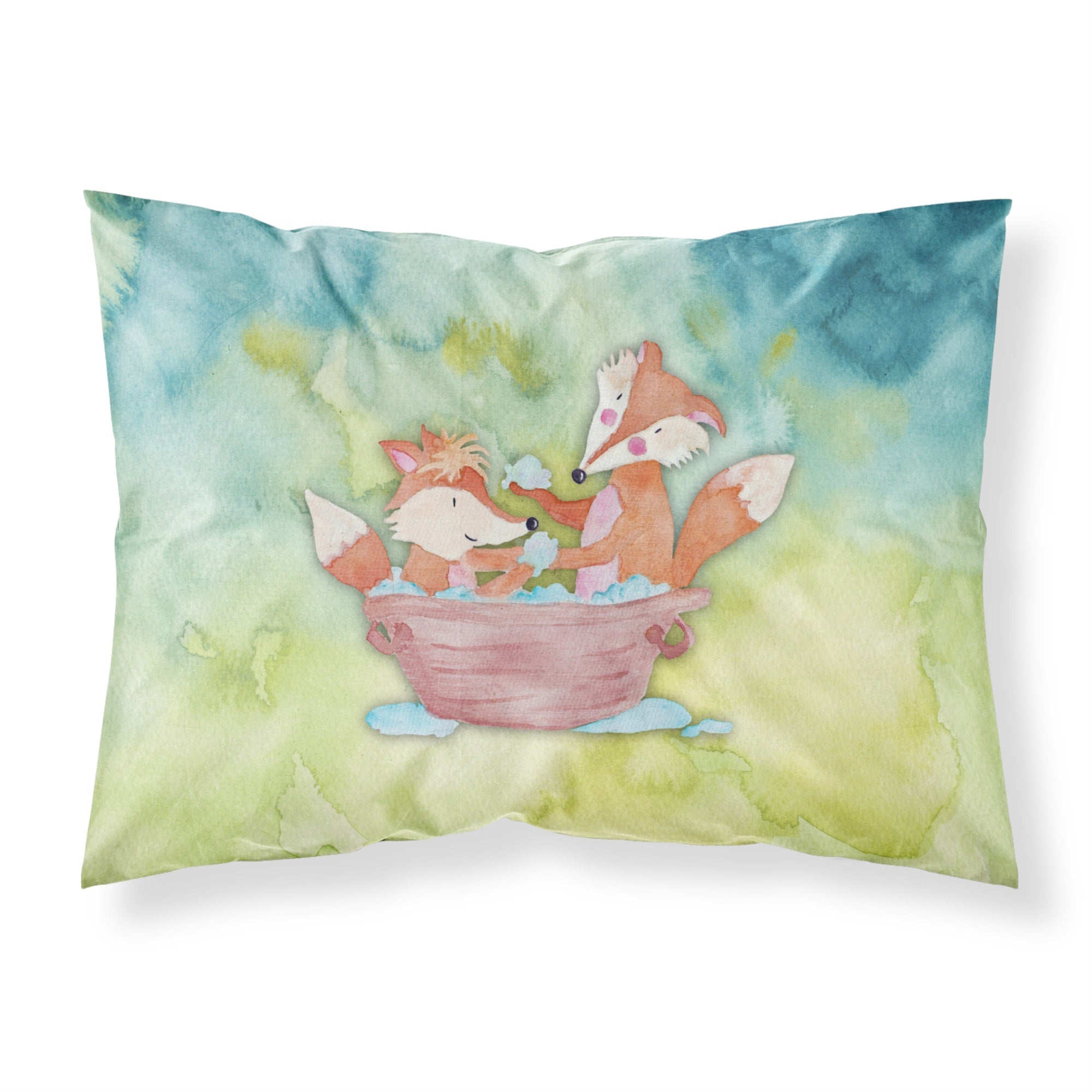 Caroline'S Treasures Foxes Bathing Watercolor Printed, Polyester, 250 Thread Count, Envelope Closure Pillowcase, Standard, Mul