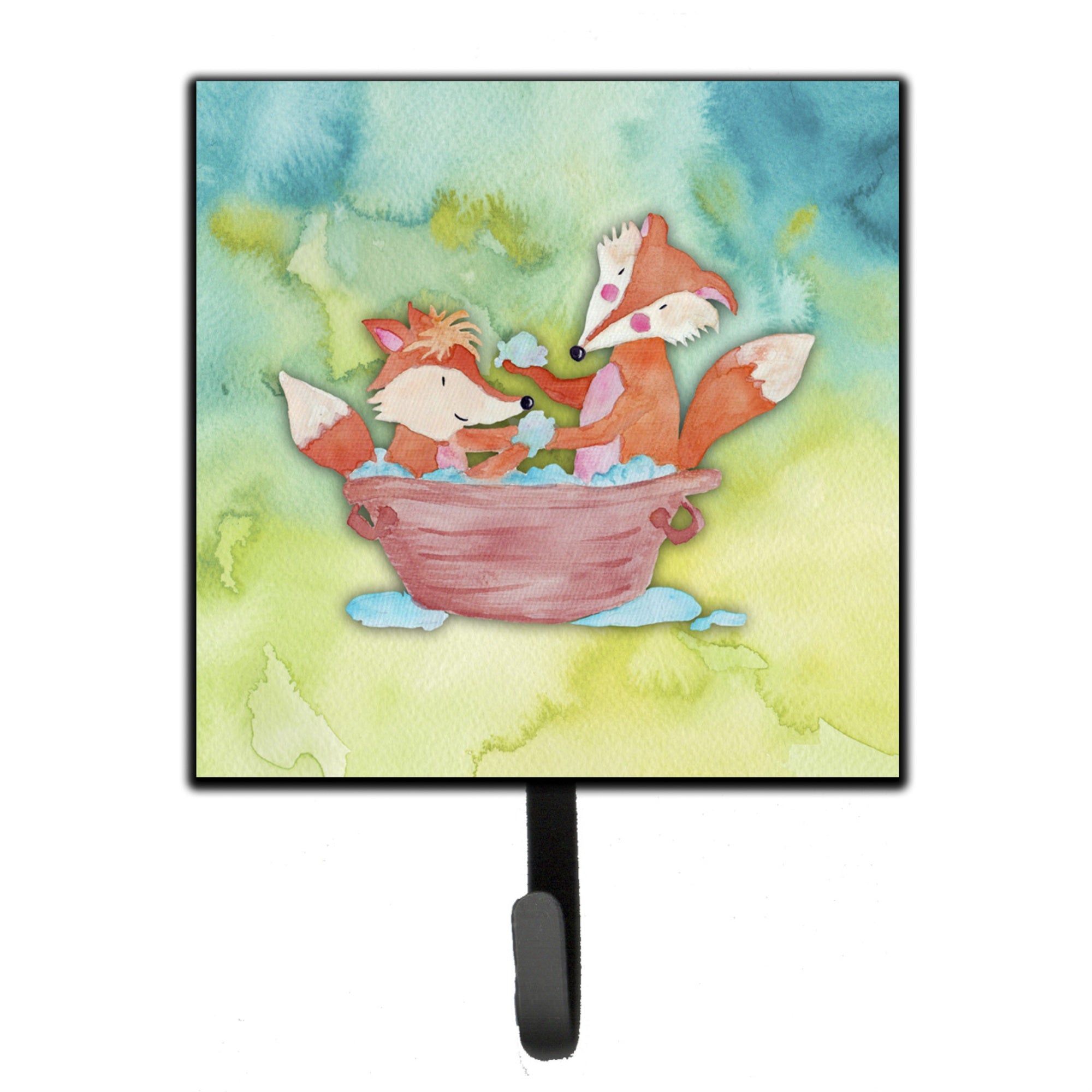 Caroline'S Treasures Foxes Bathing Watercolor Wall Hook, Small, Multicolor
