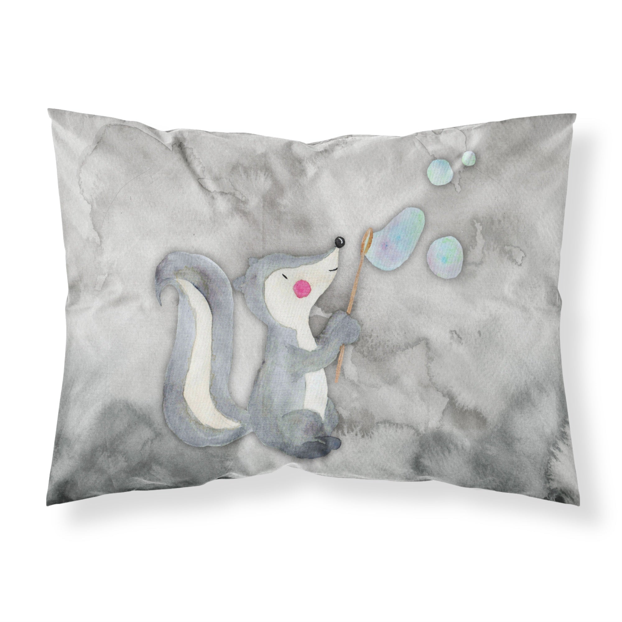Caroline'S Treasures Skunk And Bubbles Watercolor Pillowcase, Standard, Multicolor