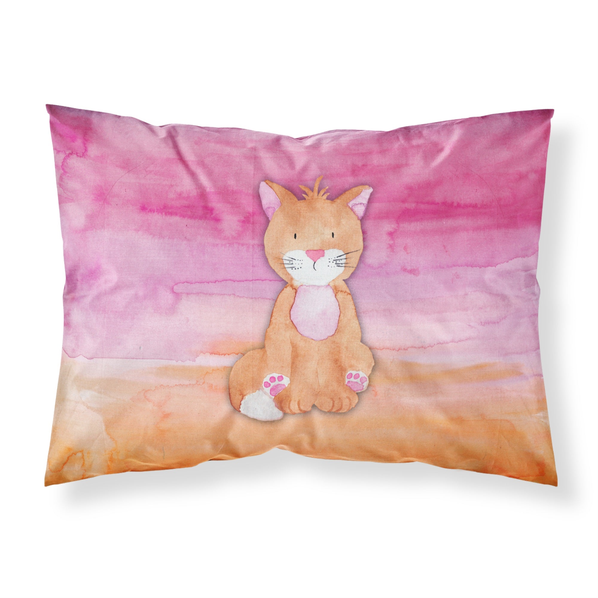 Caroline'S Treasures Orange Cat Watercolor Pillowcase, Standard, Multicolor