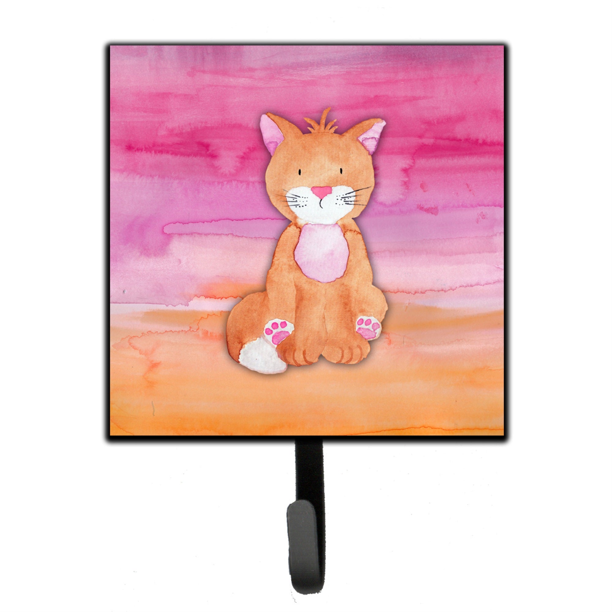 Caroline'S Treasures Orange Cat Watercolor Wall Hook, Small, Multicolor