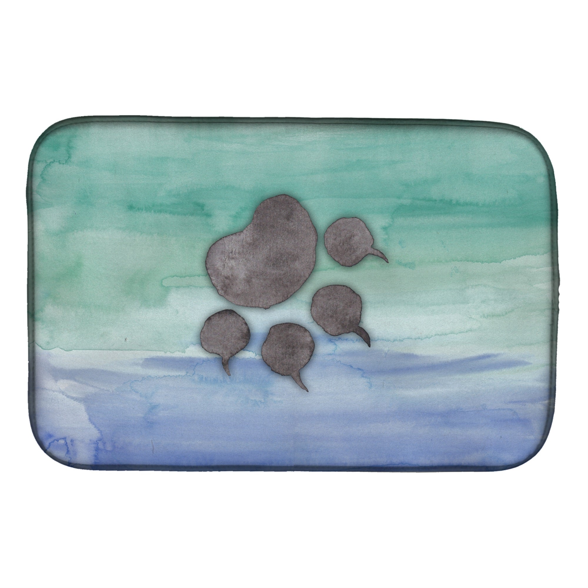 Caroline'S Treasures Cat Paw Watercolor Dish Drying Mat, 14 X 21, Multicolor