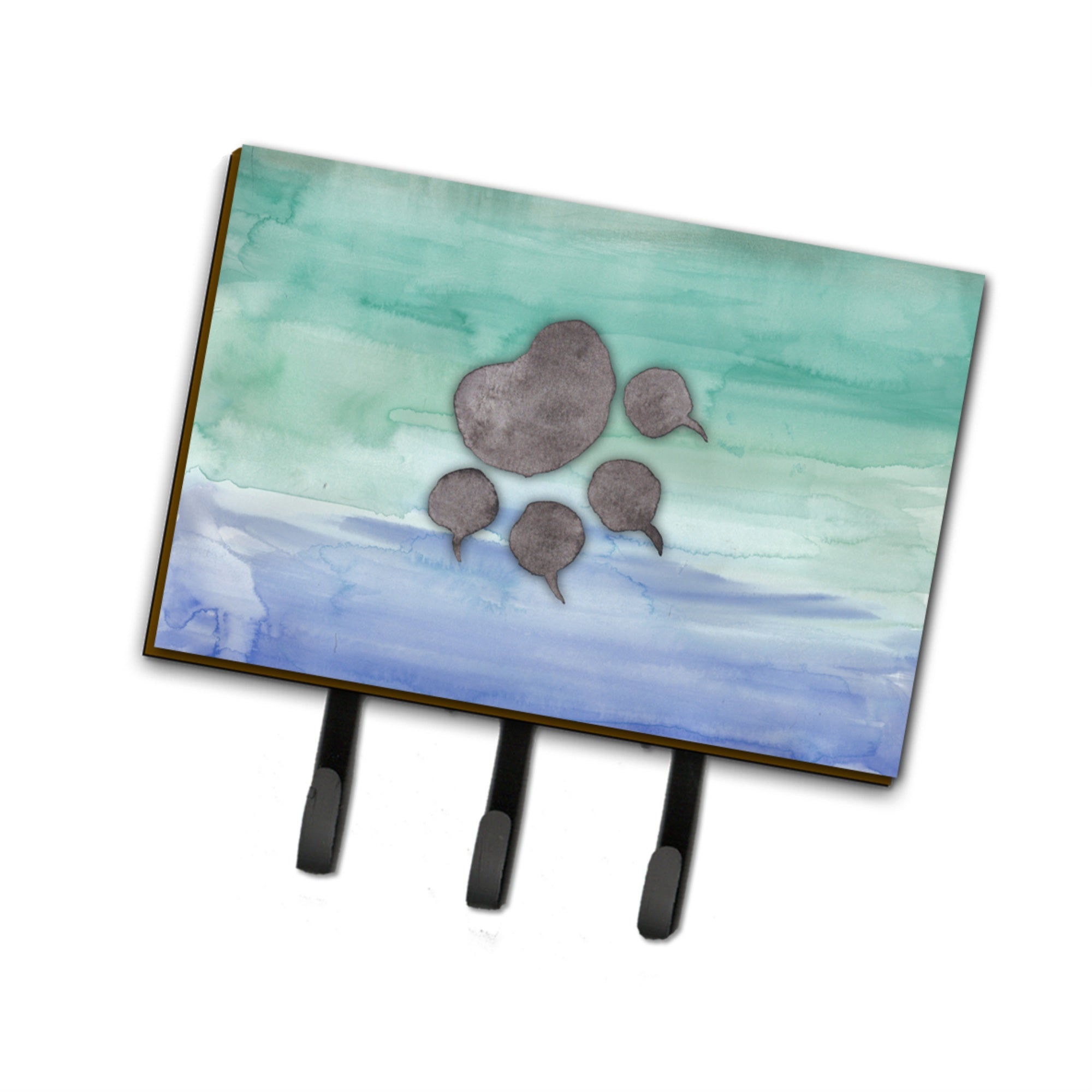 Caroline'S Treasures Cat Paw Watercolor Wall Hook, Triple, Multicolor