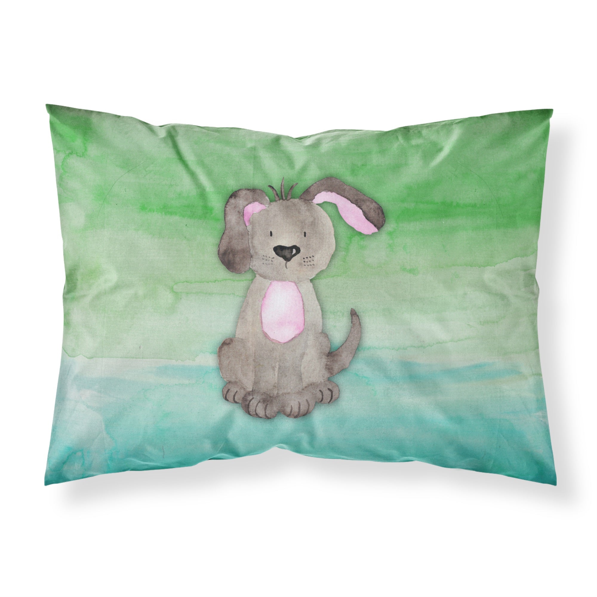 Caroline'S Treasures Dog Teal And Green Watercolor Pillowcase, Standard, Multicolor