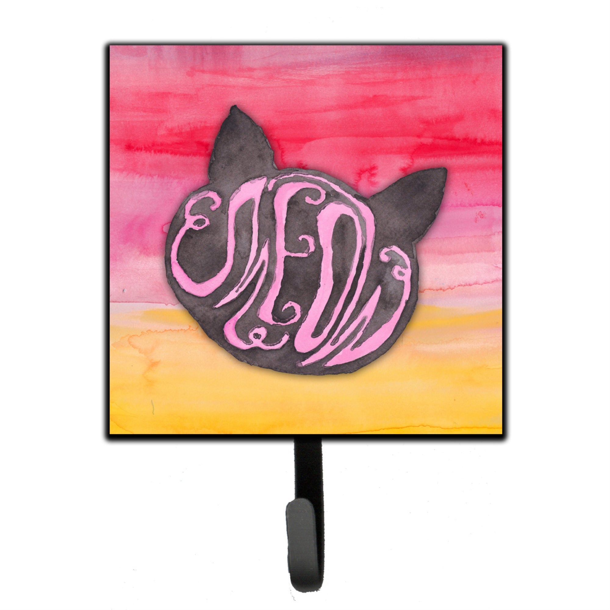 Caroline'S Treasures Cat Face Meow Watercolor Wall Hook, Small, Multicolor