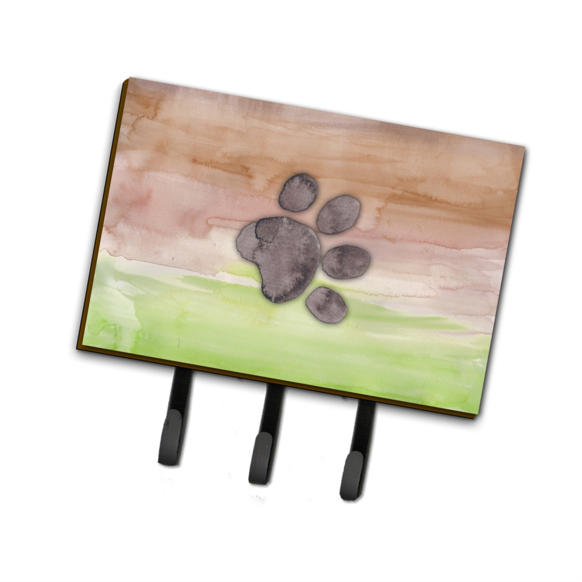 Caroline'S Treasures Dog Paw Watercolor Wall Hook, Triple, Multicolor
