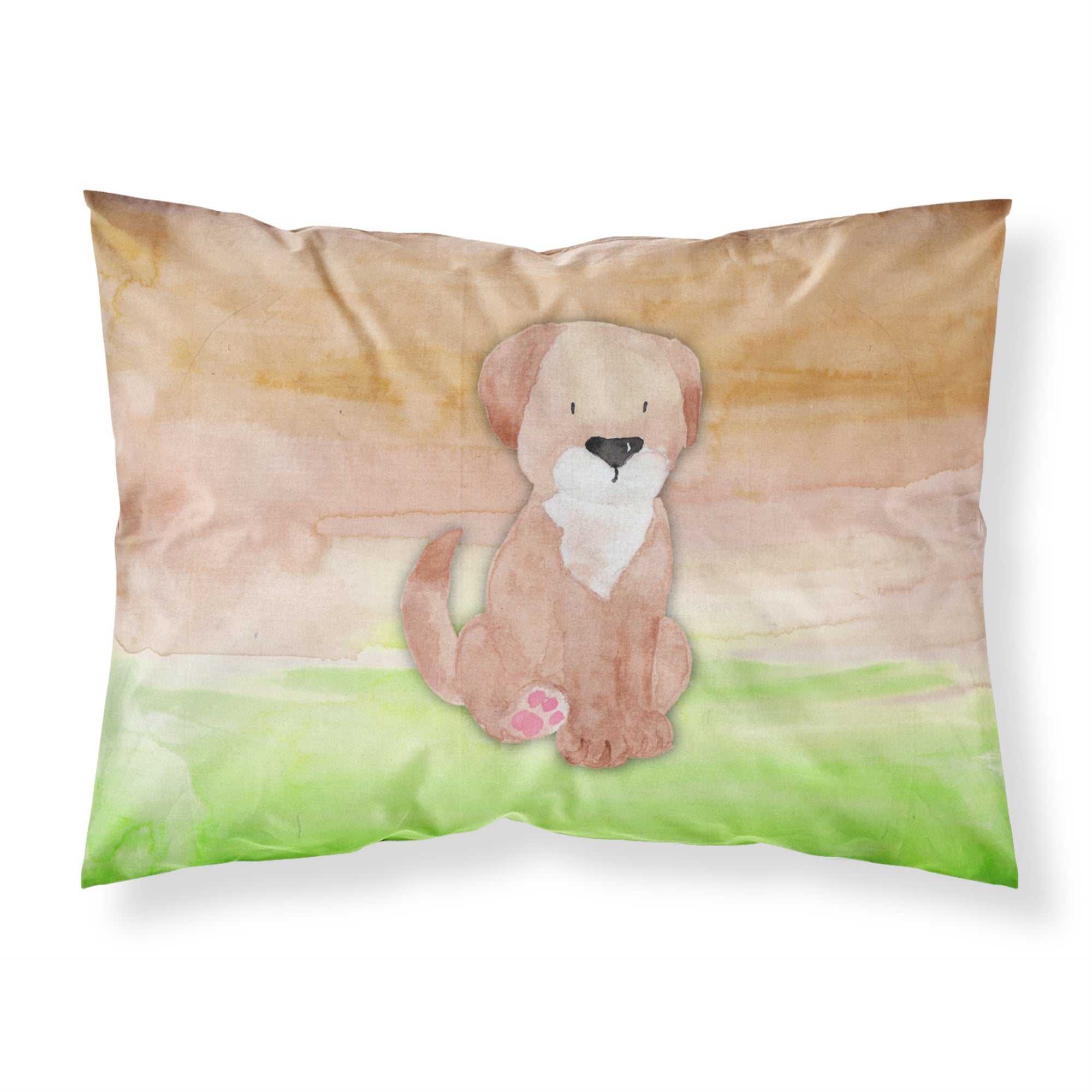 Caroline'S Treasures Dog Green And Brown Watercolor Pillowcase, Standard, Multicolor