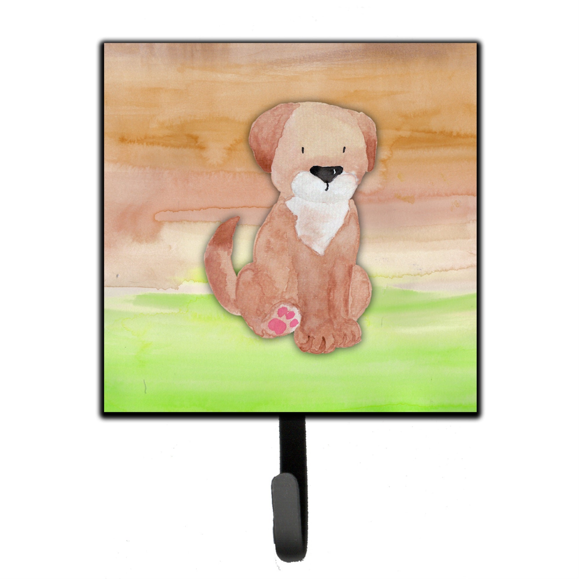 Caroline'S Treasures Dog Green And Brown Watercolor Wall Hook, Small, Multicolor
