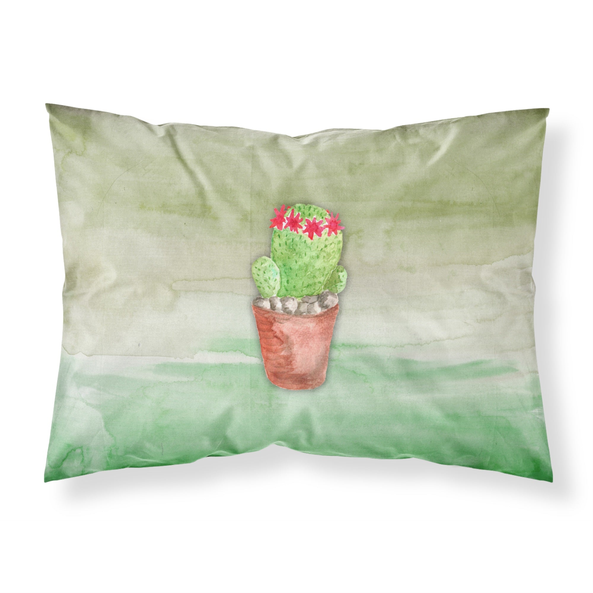 Caroline'S Treasures Cactus Green Watercolor Printed, Polyester, 250 Thread Count, Envelope Closure Pillowcase, Standard, Mult