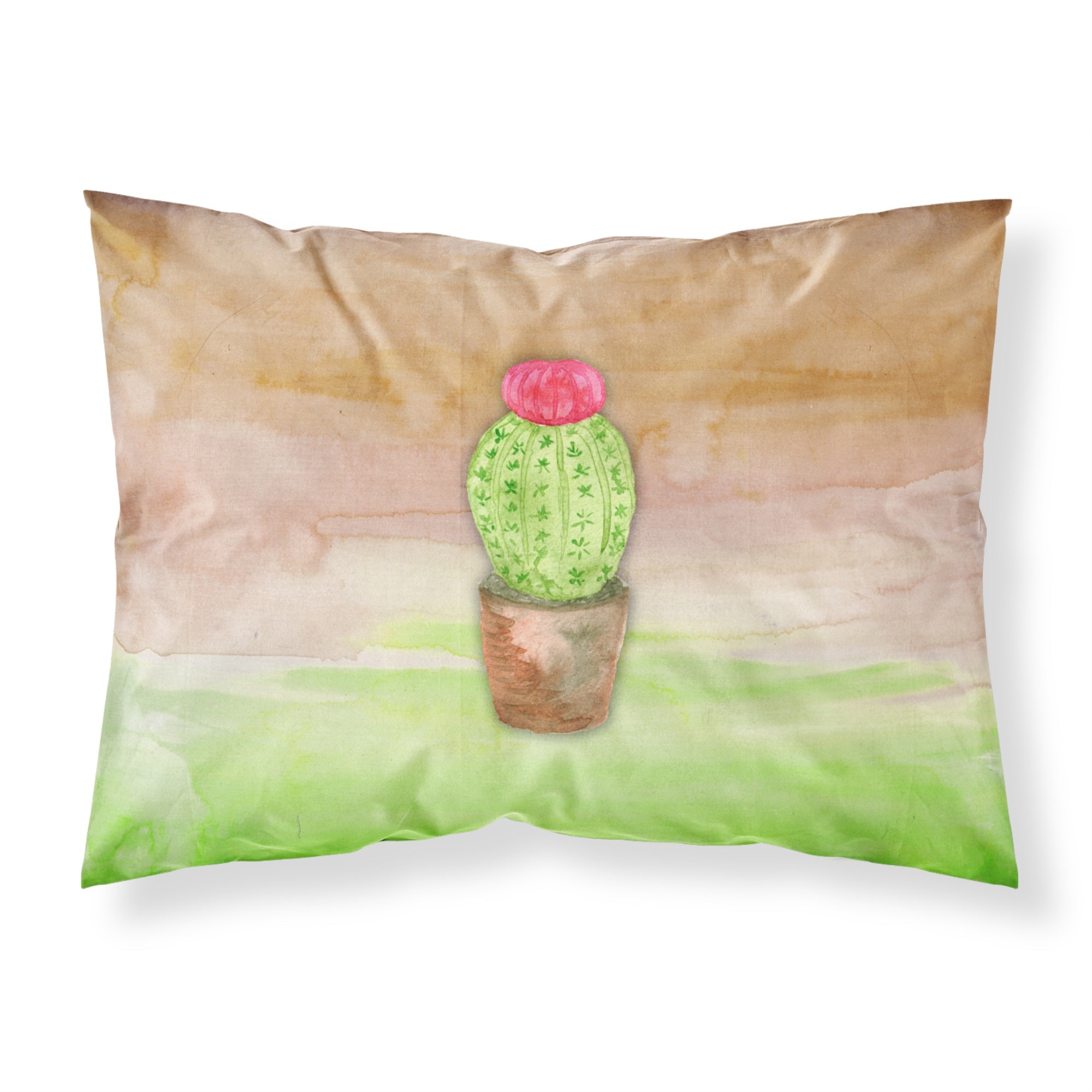 Caroline'S Treasures Cactus Green And Brown Watercolor Pillowcase, Standard, Multicolor
