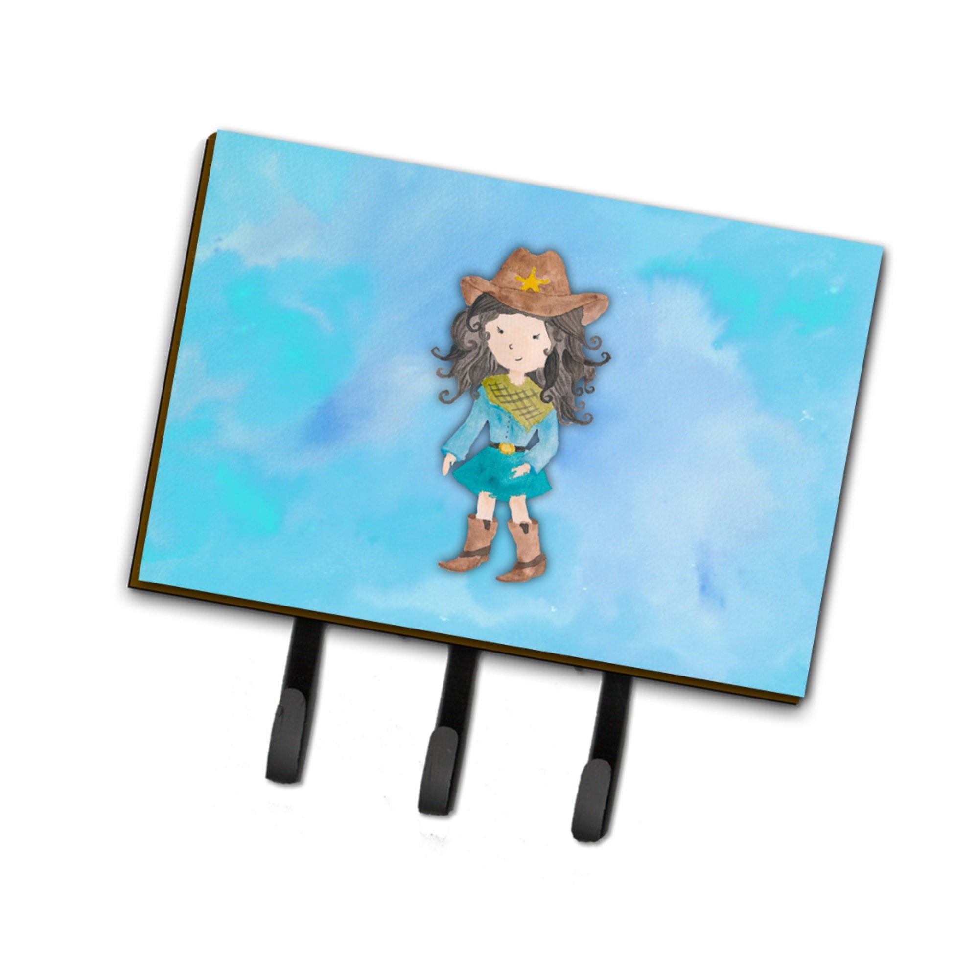 Caroline'S Treasures Cowgirl Watercolor Wall Hook, Triple, Multicolor