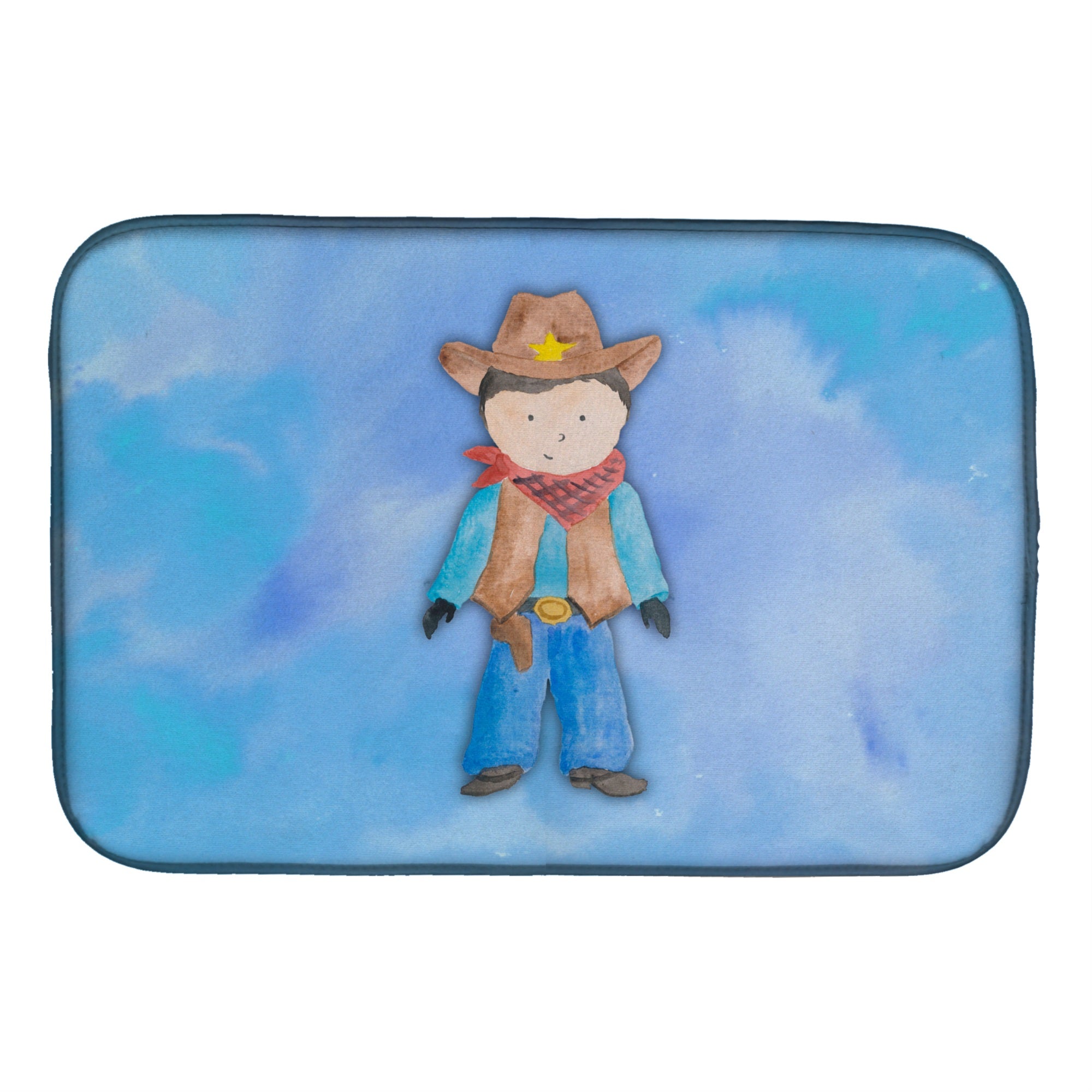 Caroline'S Treasures Cowboy Watercolor Dish Drying Mat, 14 X 21, Multicolor