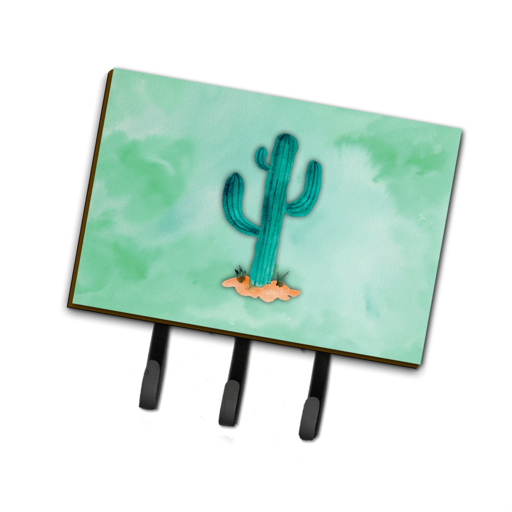 Caroline'S Treasures Western Cactus Watercolor Wall Hook, Triple, Multicolor