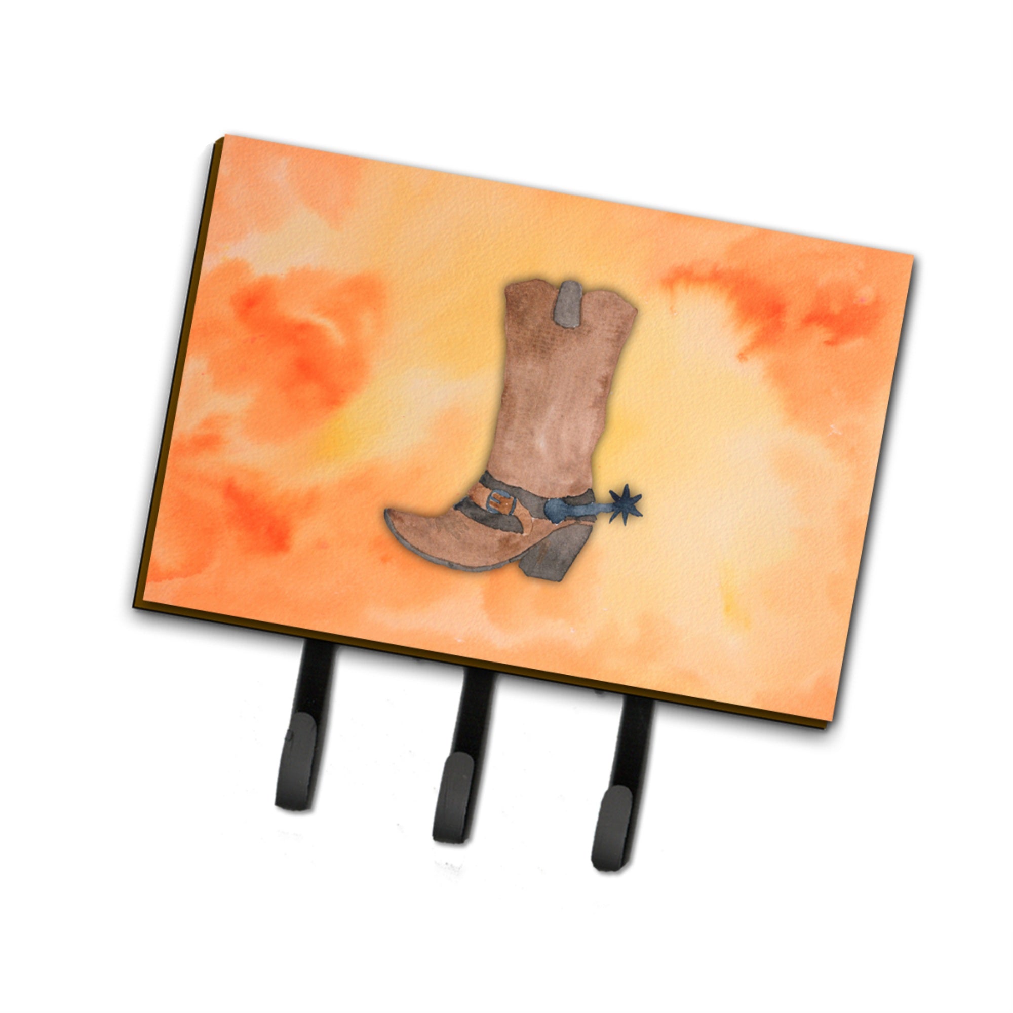 Caroline'S Treasures Cowboy Boot Watercolor Wall Hook, Triple, Multicolor