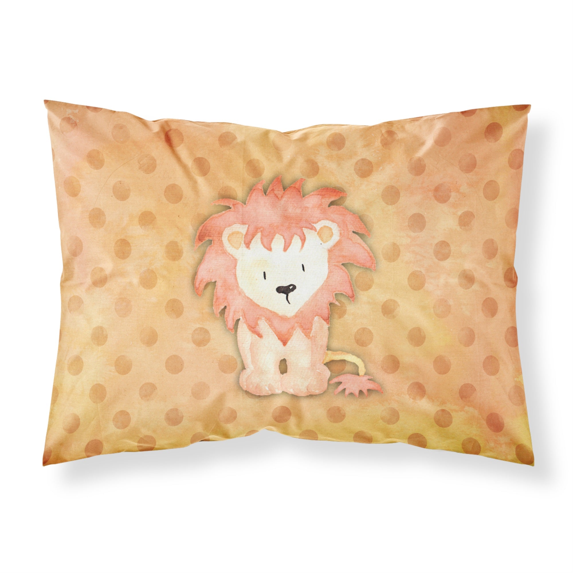 Caroline'S Treasures Polkadot Lion Watercolor Pillowcase, Standard, Multicolor