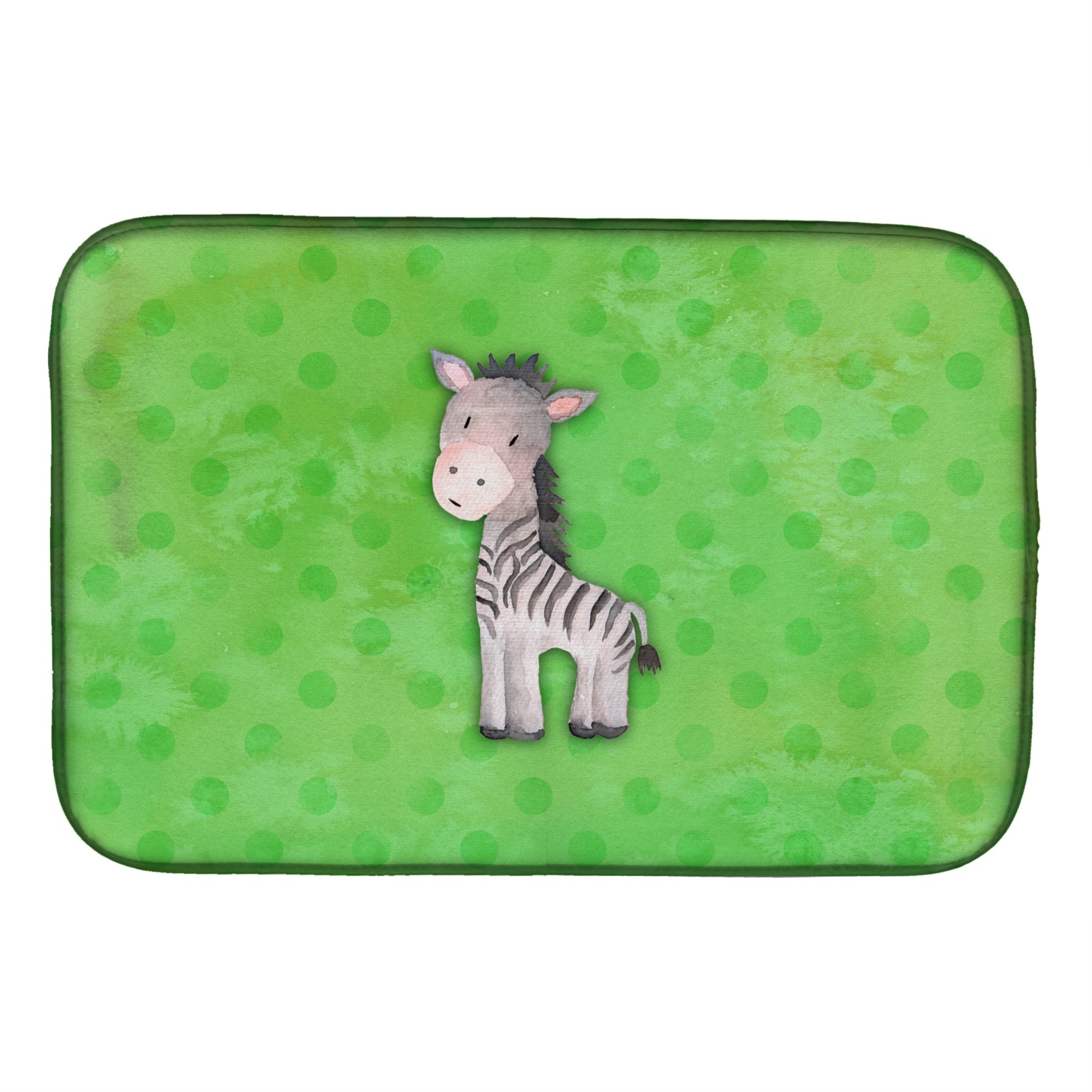 Caroline'S Treasures Polkadot Zebra Watercolor Dish Drying Mat, 14 X 21, Multicolor