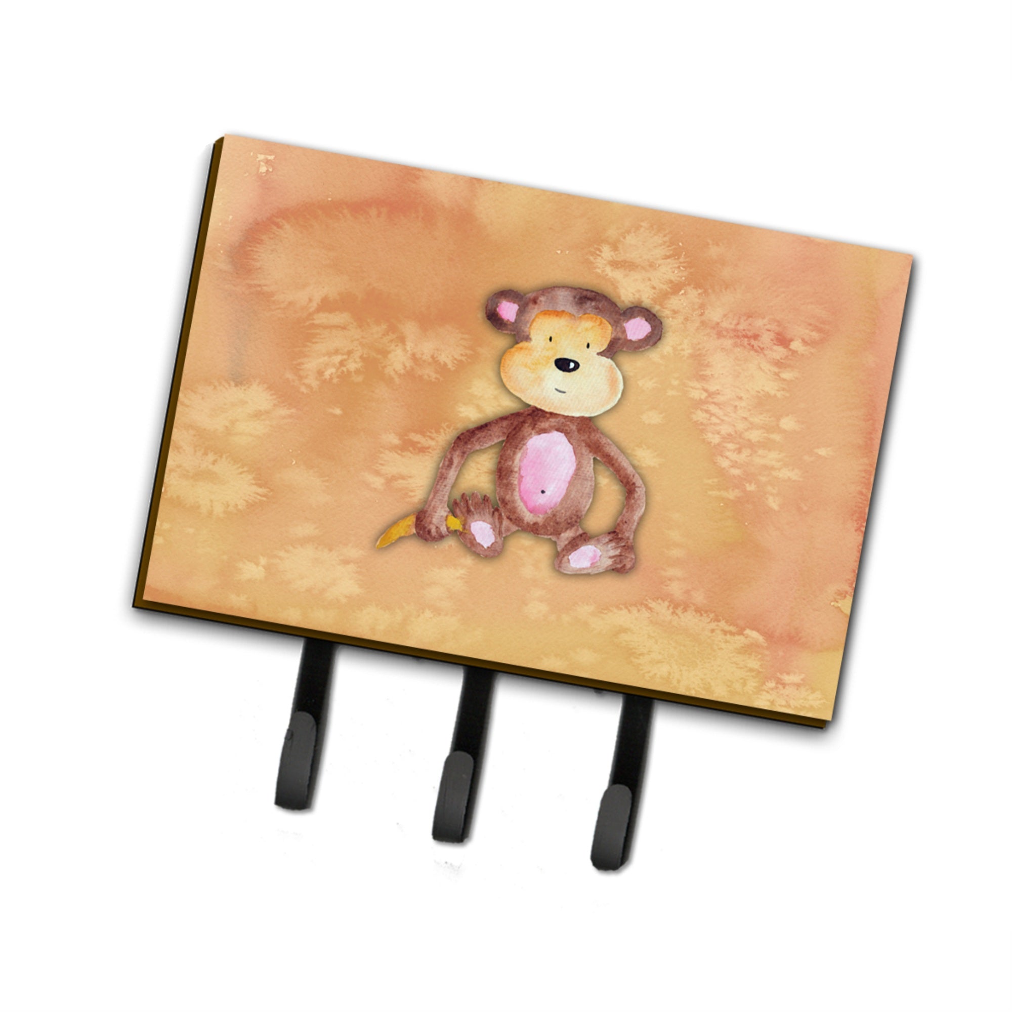 Caroline'S Treasures Monkey Watercolor Wall Hook, Triple, Multicolor