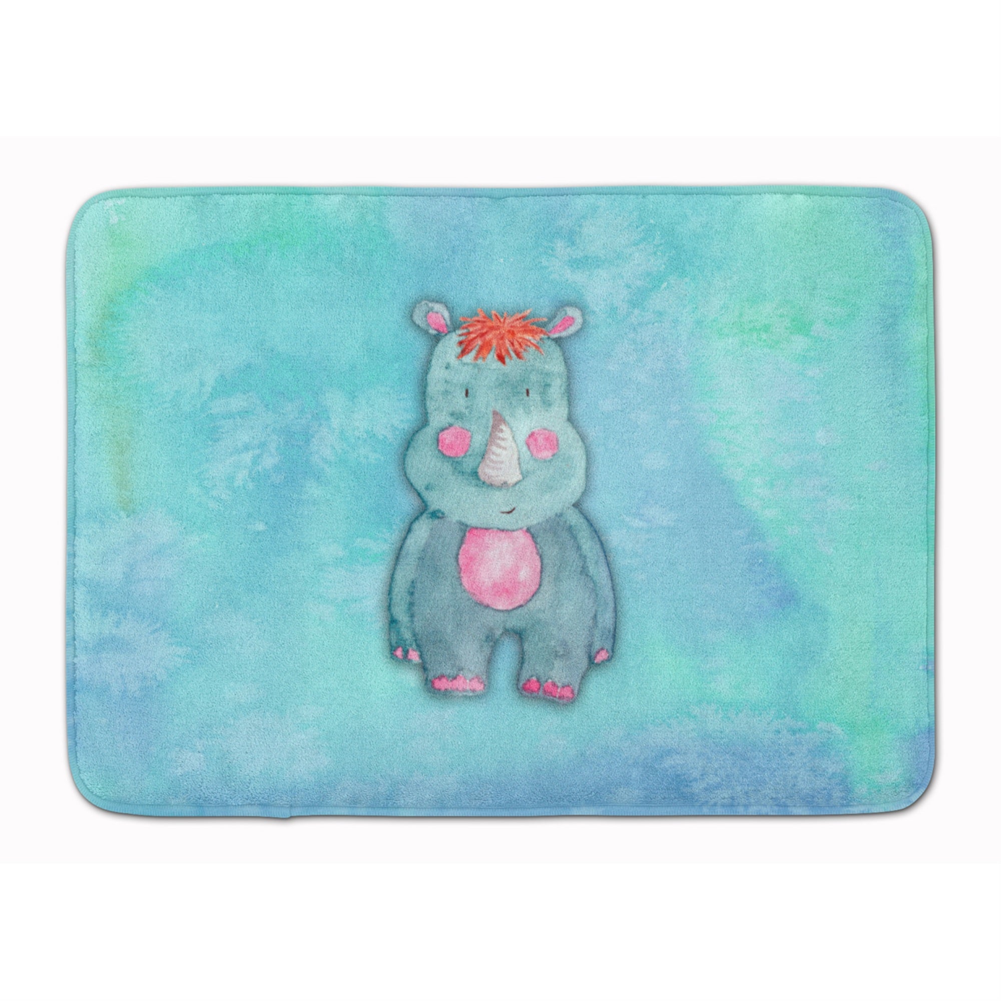 Caroline'S Treasures Rhinoceros Watercolor Floor Mat, 19H X 27W, Multicolor