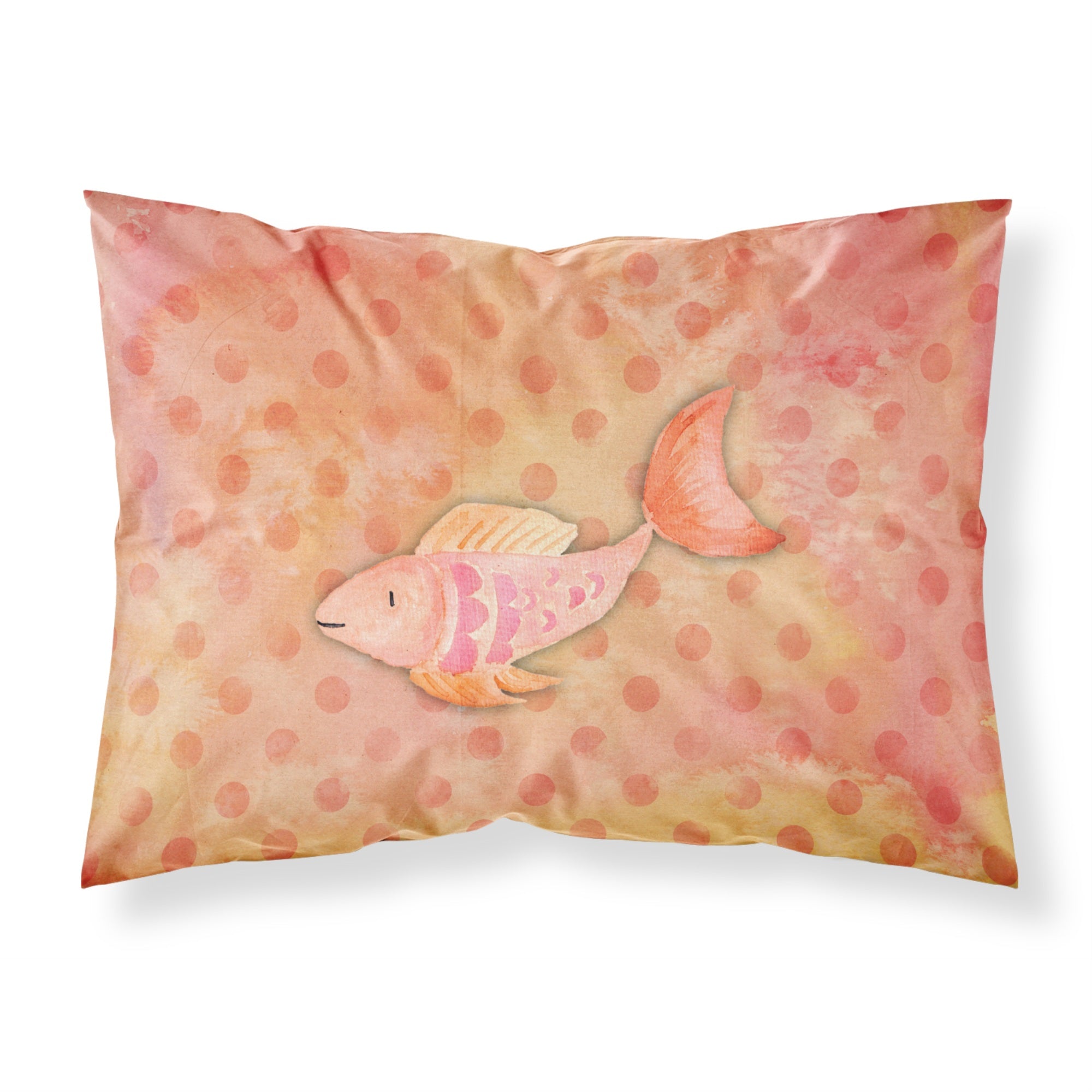 Caroline'S Treasures Orange Fish Watercolor Printed, Polyester, 250 Thread Count, Envelope Closure Pillowcase, Standard, Multi