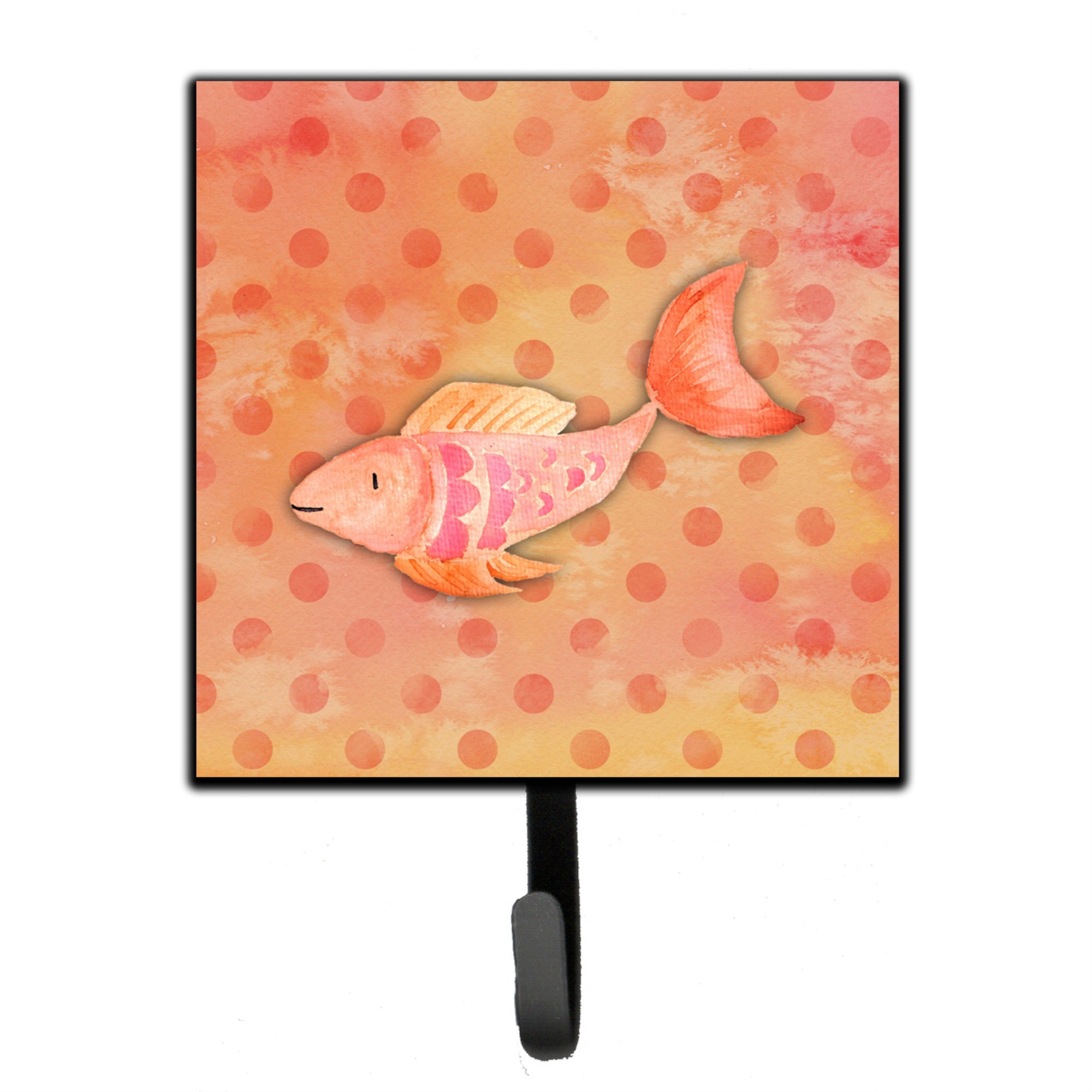 Caroline'S Treasures Orange Fish Watercolor Wall Hook, Small, Multicolor