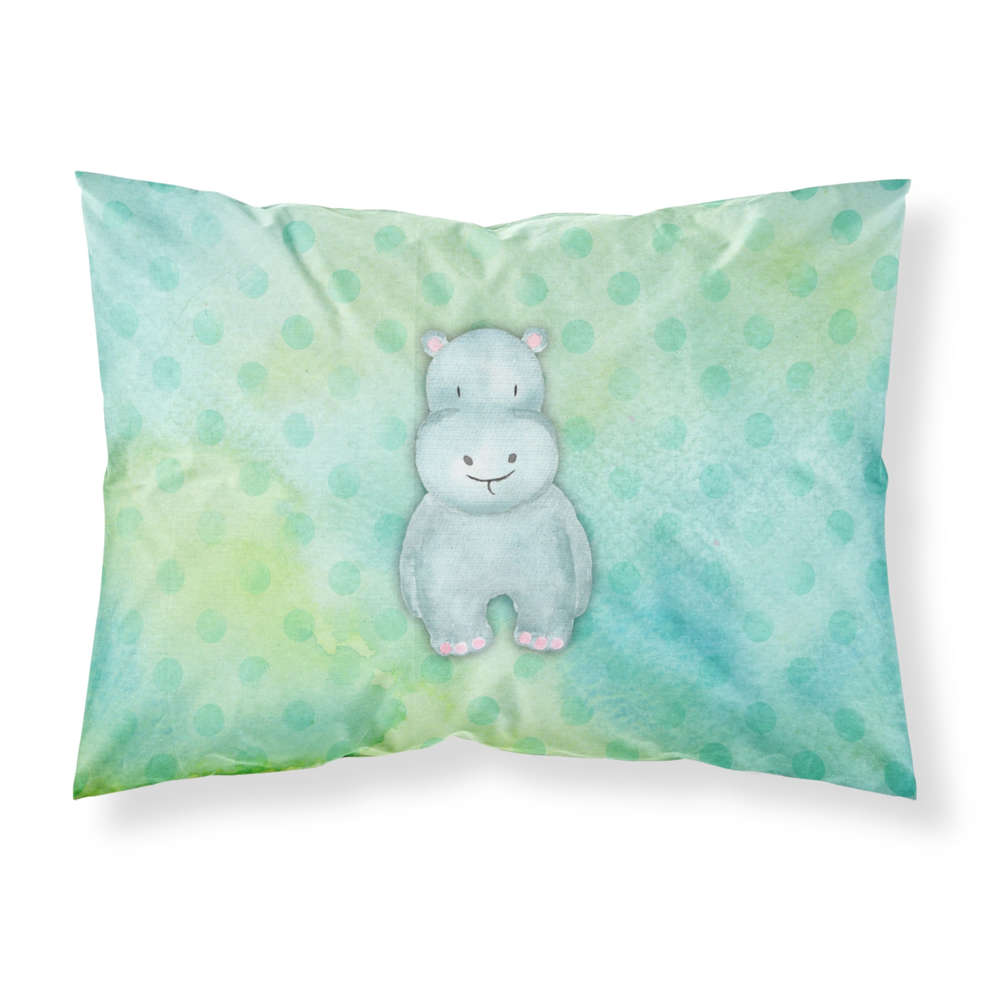 Caroline'S Treasures Polkadot Hippopotamus Watercolor Pillowcase, Standard, Multicolor