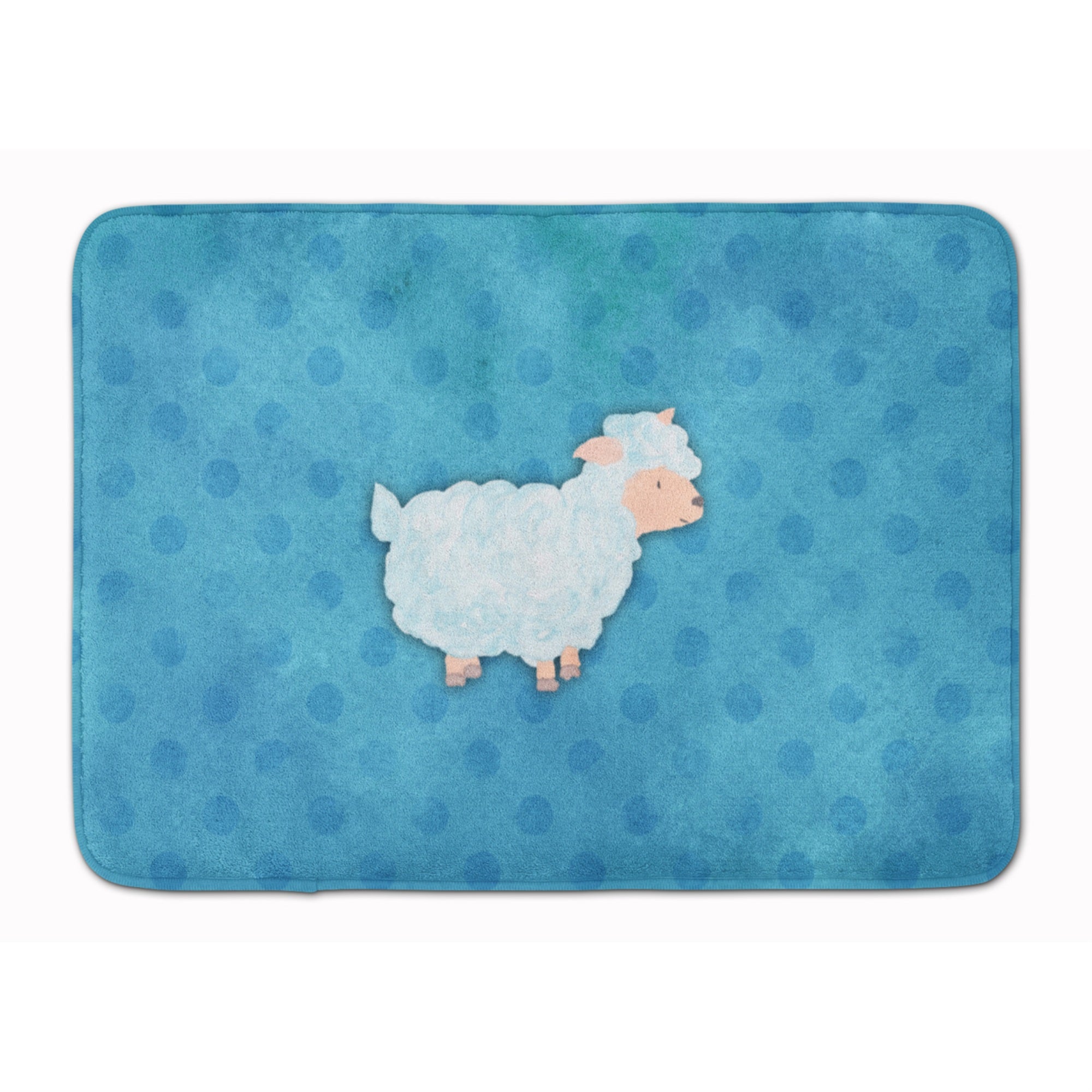 Caroline'S Treasures Polkadot Sheep Lamb Watercolor Floor Mat, 19H X 27W, Multicolor
