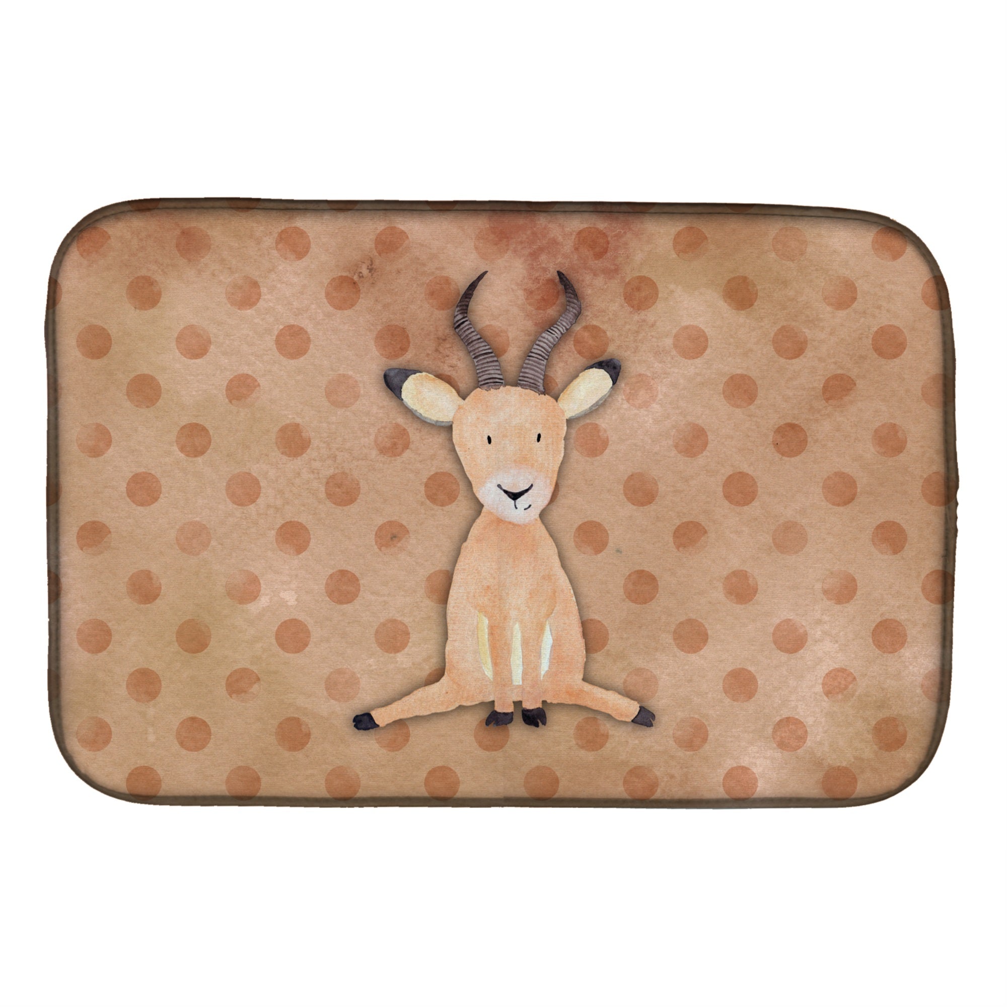 Caroline'S Treasures Polka Dot Antelope Watercolor Dish Drying Mat, 14 X 21, Multicolor