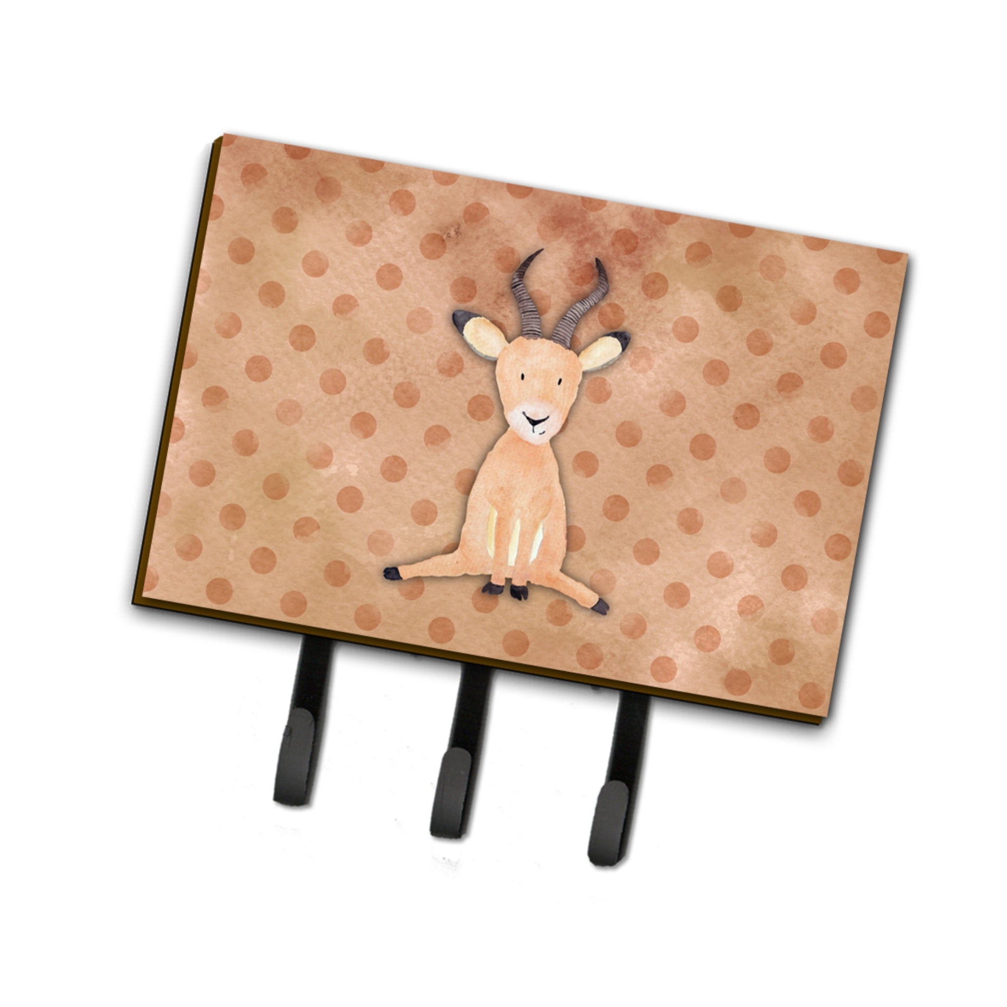 Caroline'S Treasures Polkadot Antelope Watercolor Wall Hook, Triple, Multicolor